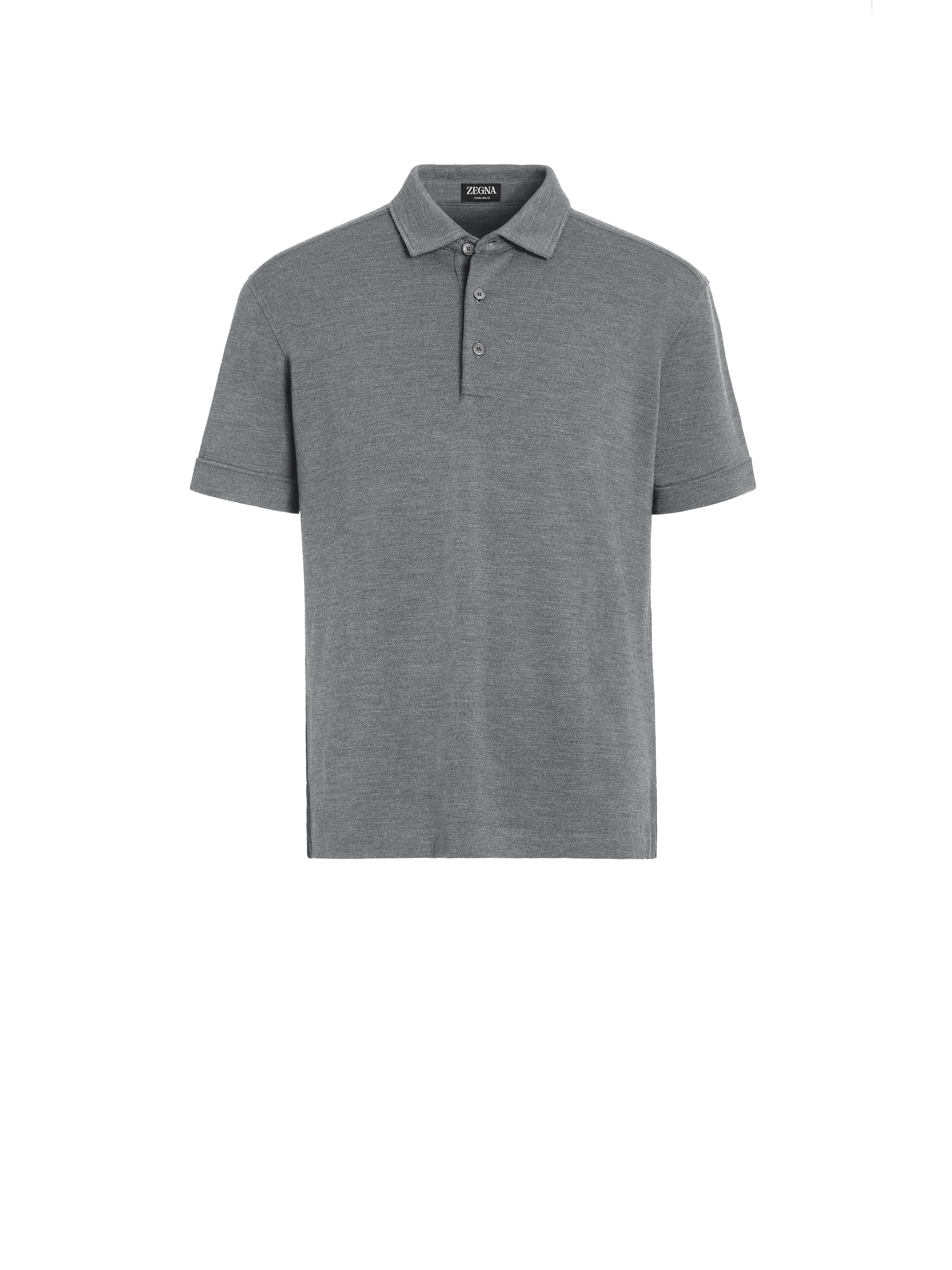 Zegna Poloshirt Aus 12milmil12 Wolle In Meliertem Grau In Gris Chiné