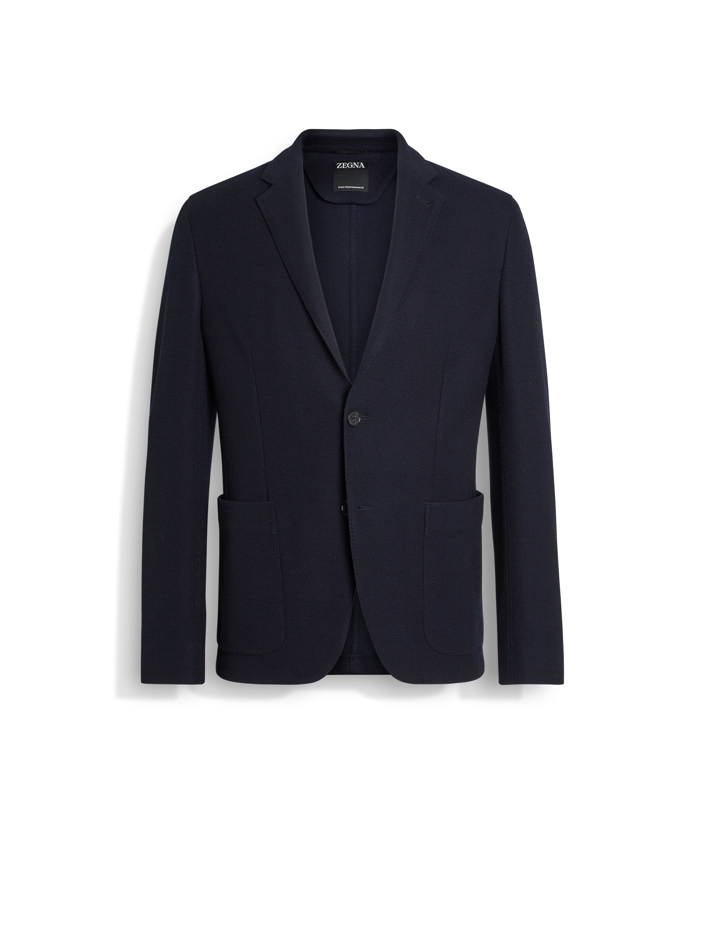 Zegna Veste En Jersey De Laine Et Coton High Performance Bleu Marine In Navy Blue