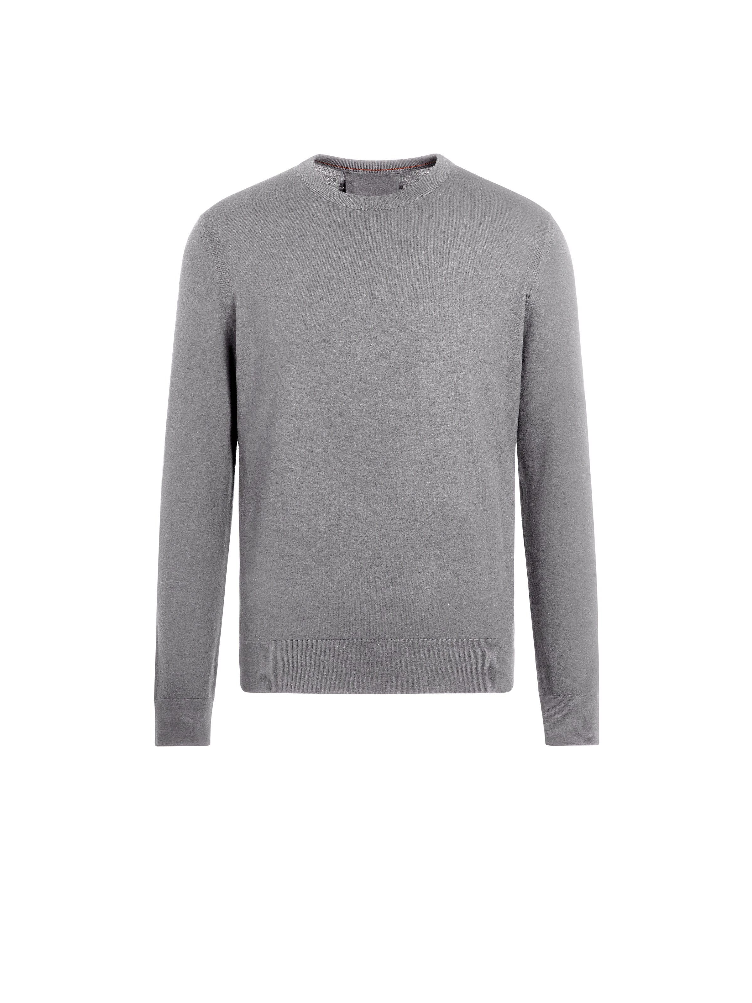Zegna Crew-neck Wool Jumper In Gris Foncé