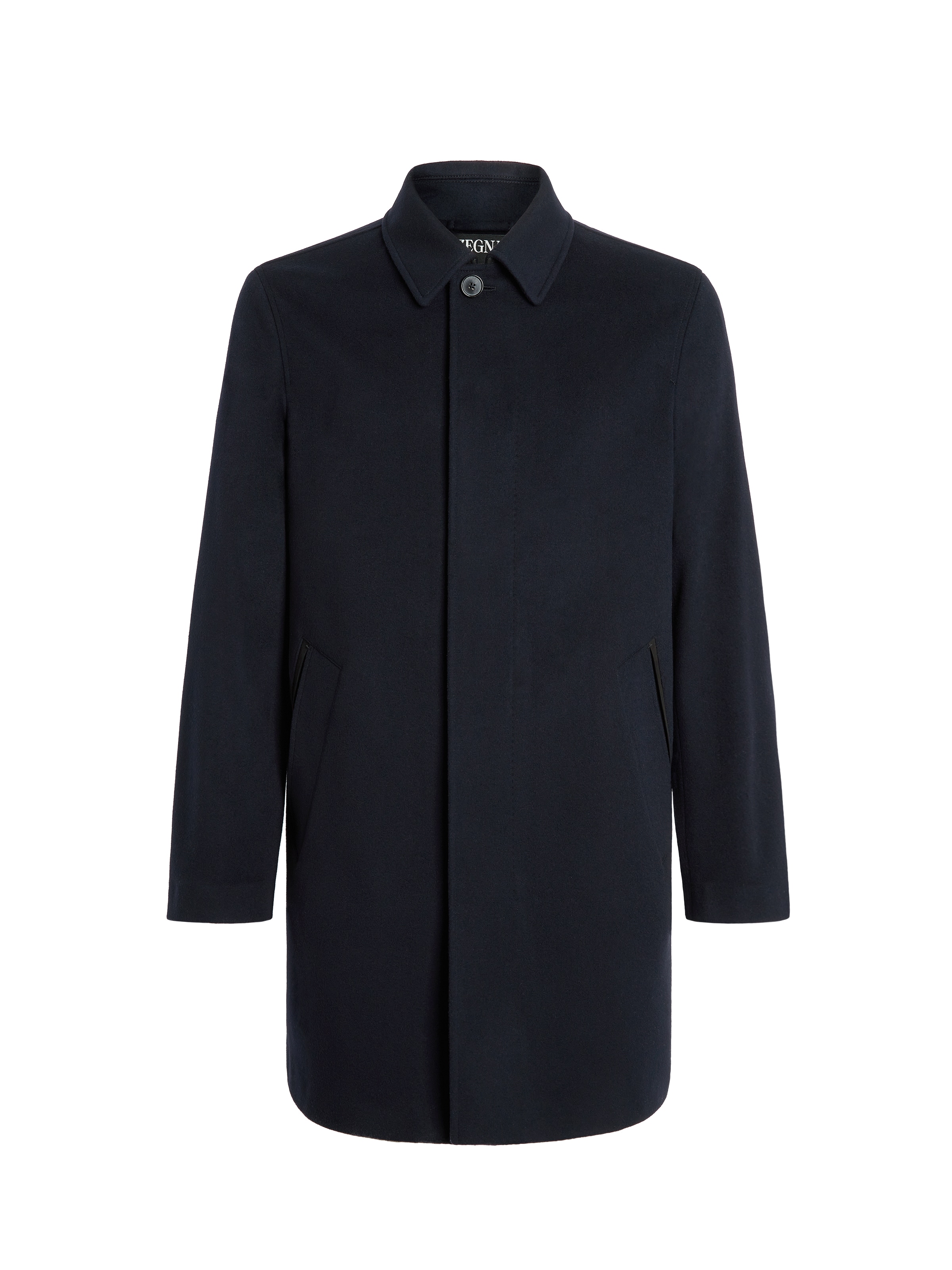 Zegna Water Repellent Microfiber Twill Raincoat In Navy Blue