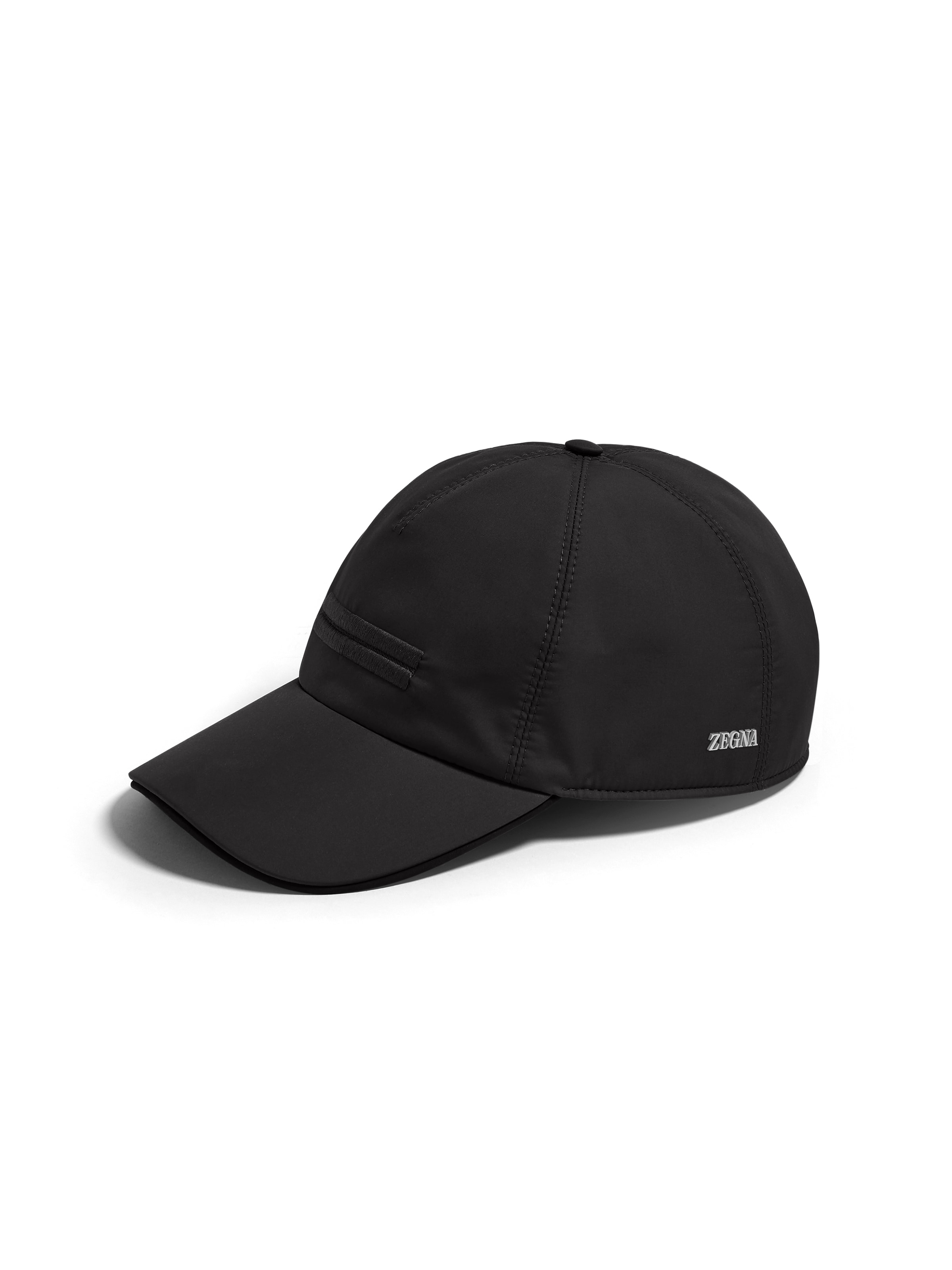 Zegna Blue Technical Fabric Baseball Cap In Noir