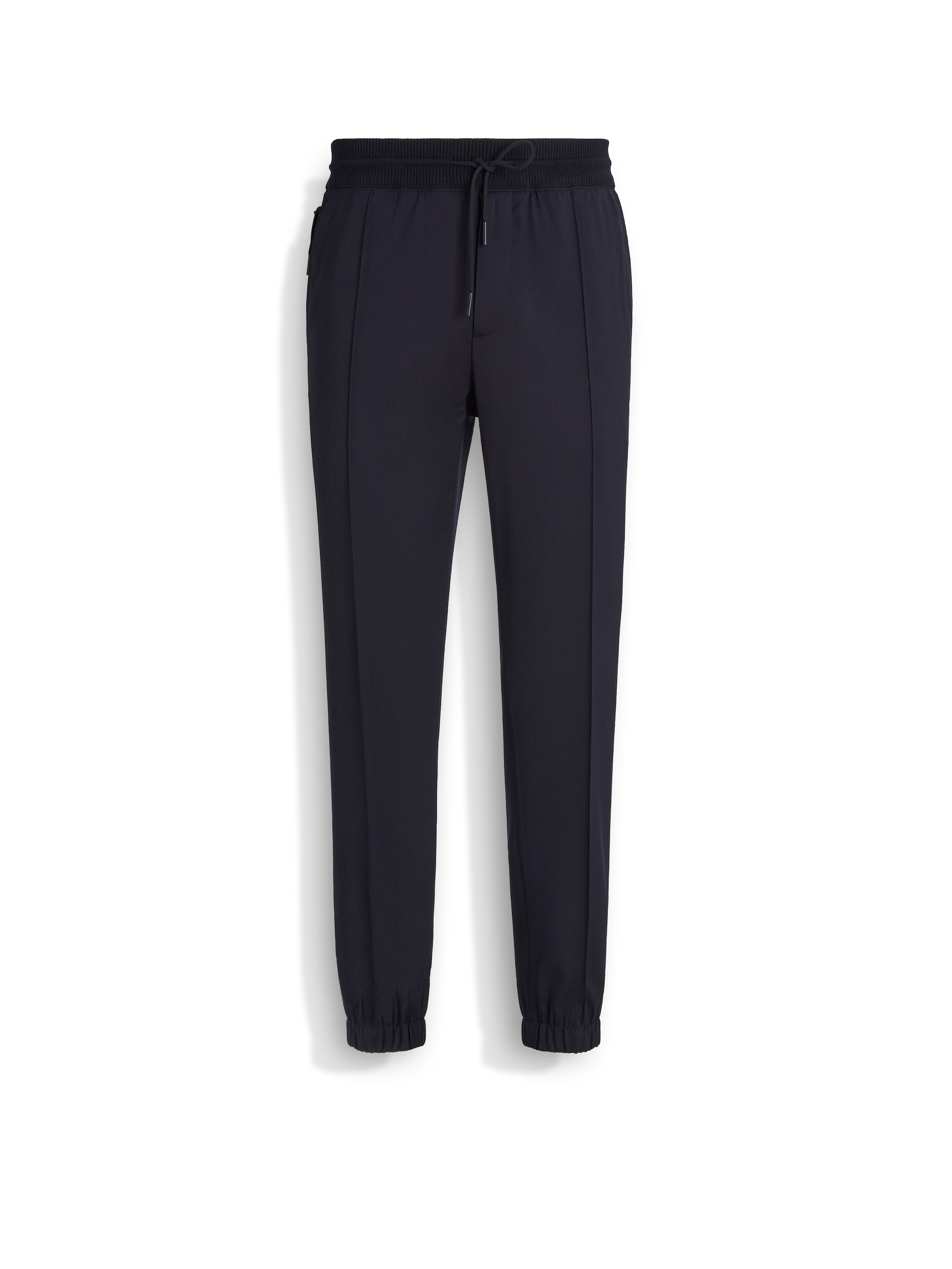 Shop Zegna Navy Blue High Performance Wool Joggers