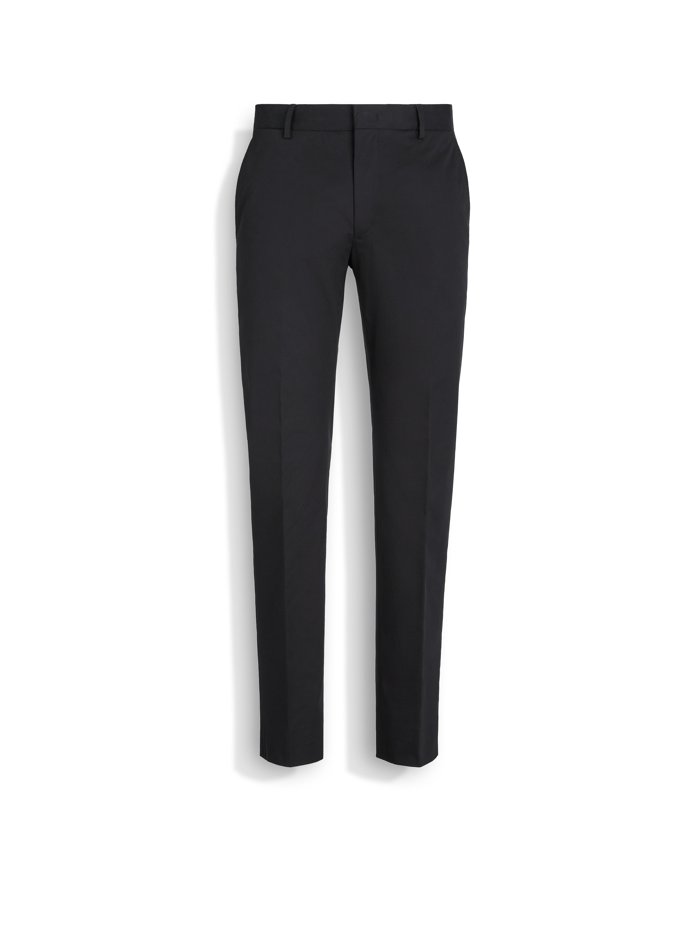 Shop Zegna Pantalon En Coton Extensible Noir In Black