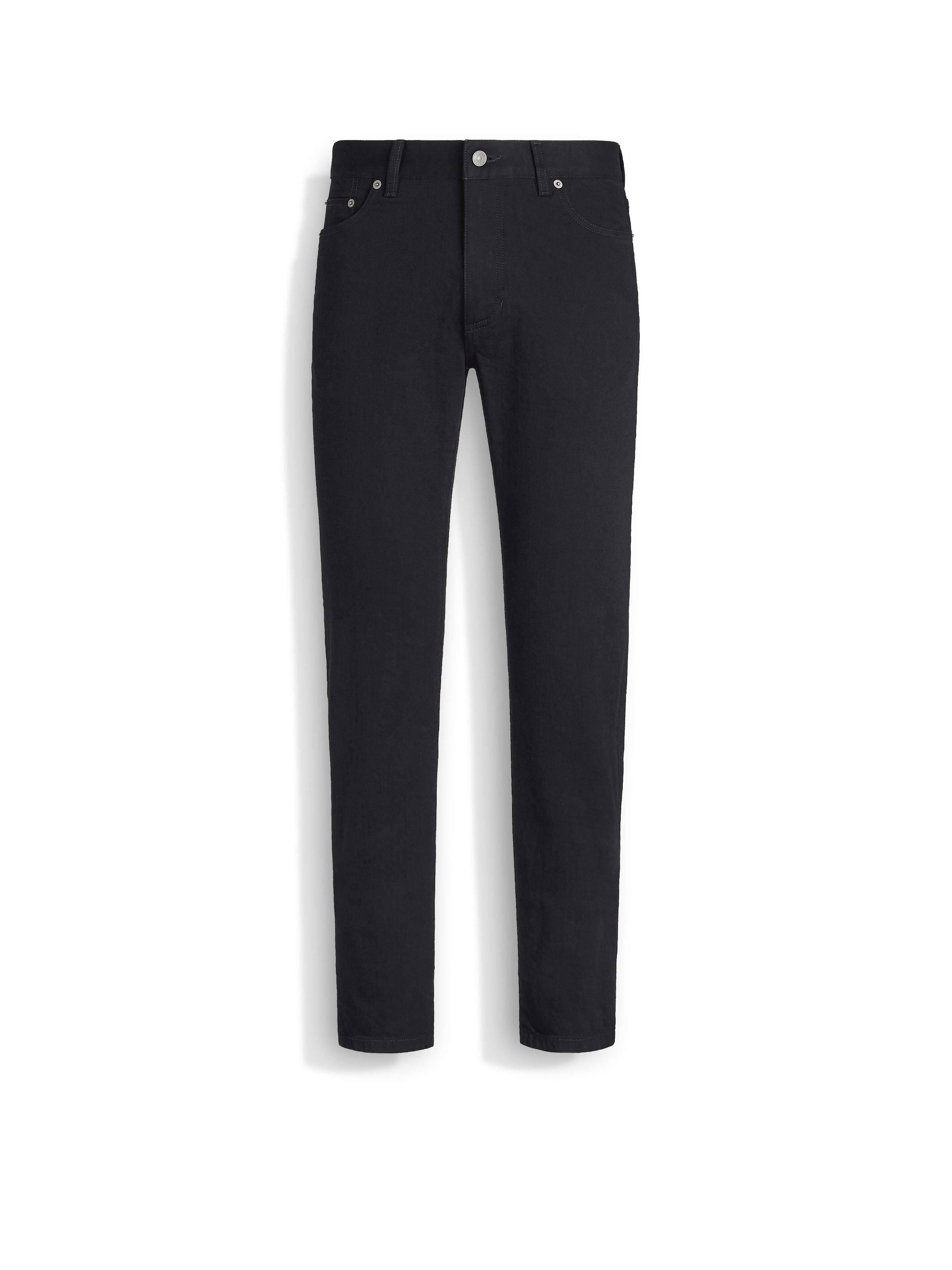 Shop Zegna Jean Roccia En Coton Extensible Noir Délavé