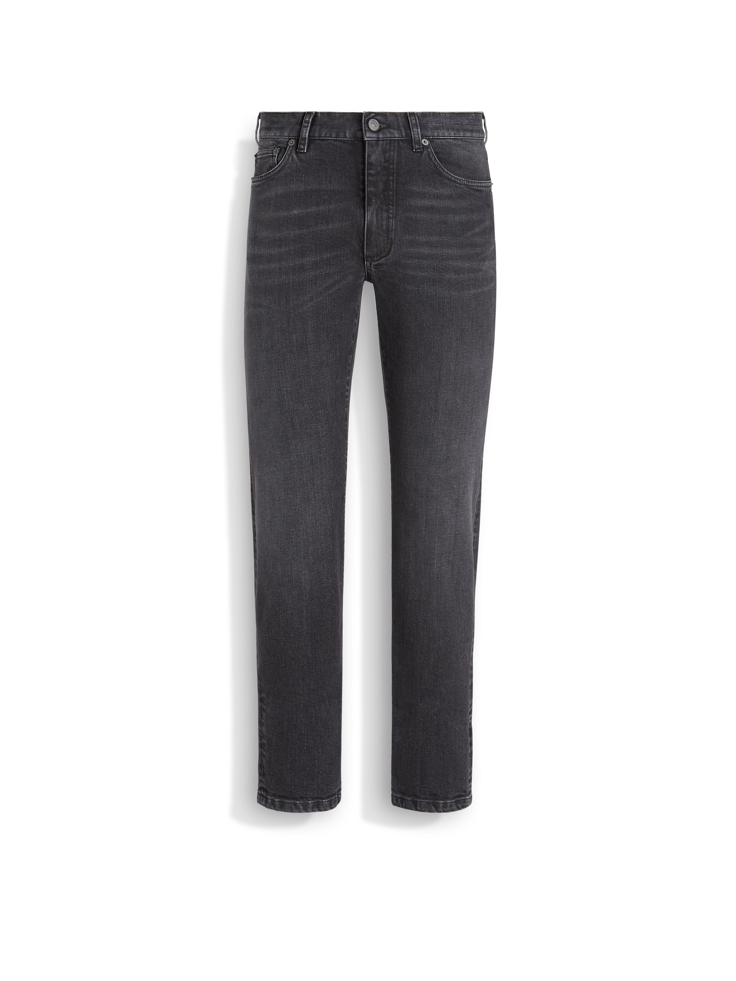 Zegna Dark Grey Stone-washed Stretch Cotton Roccia Jeans