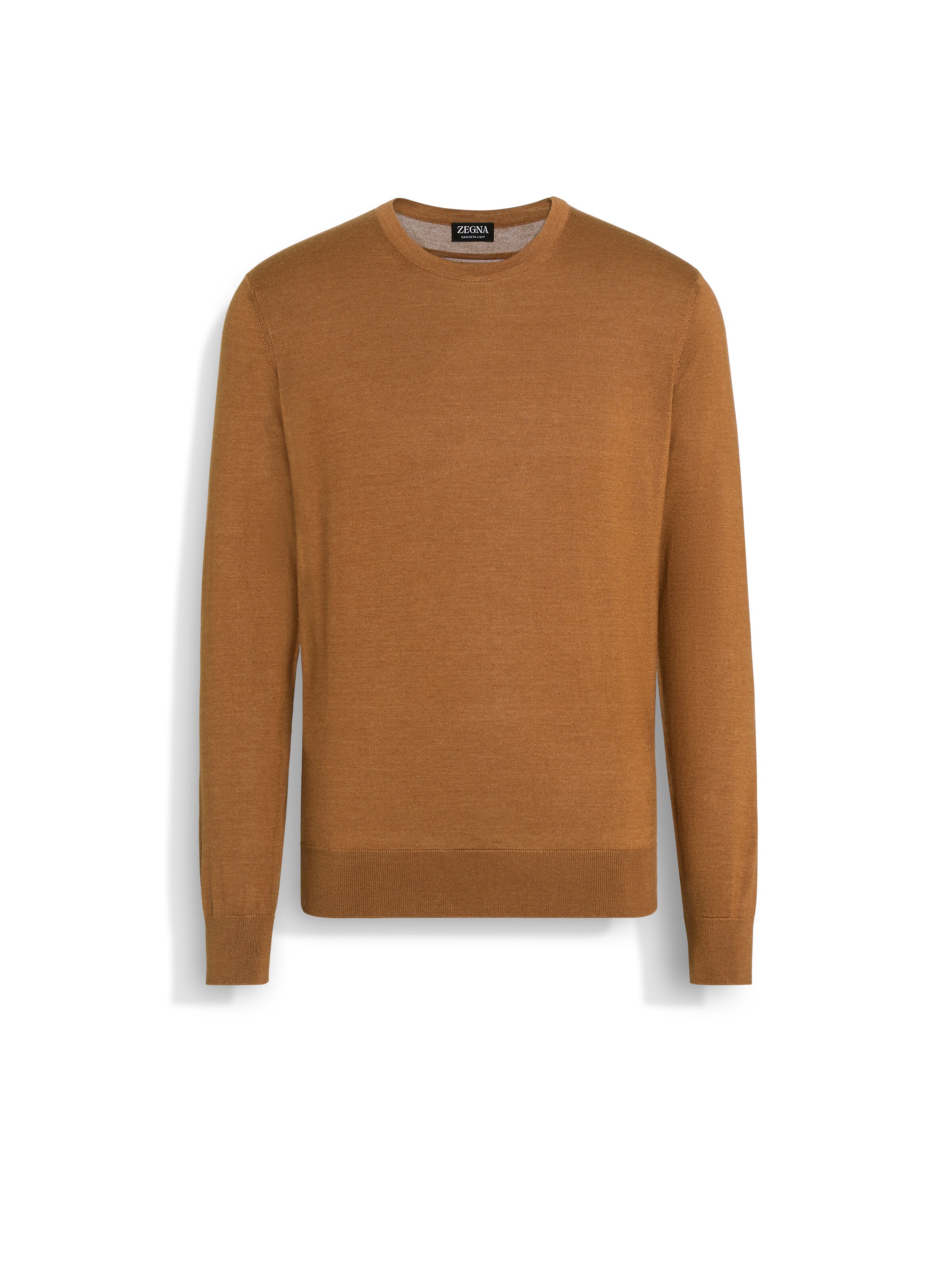 Zegna Crewneck Knitted Jumper In Brown