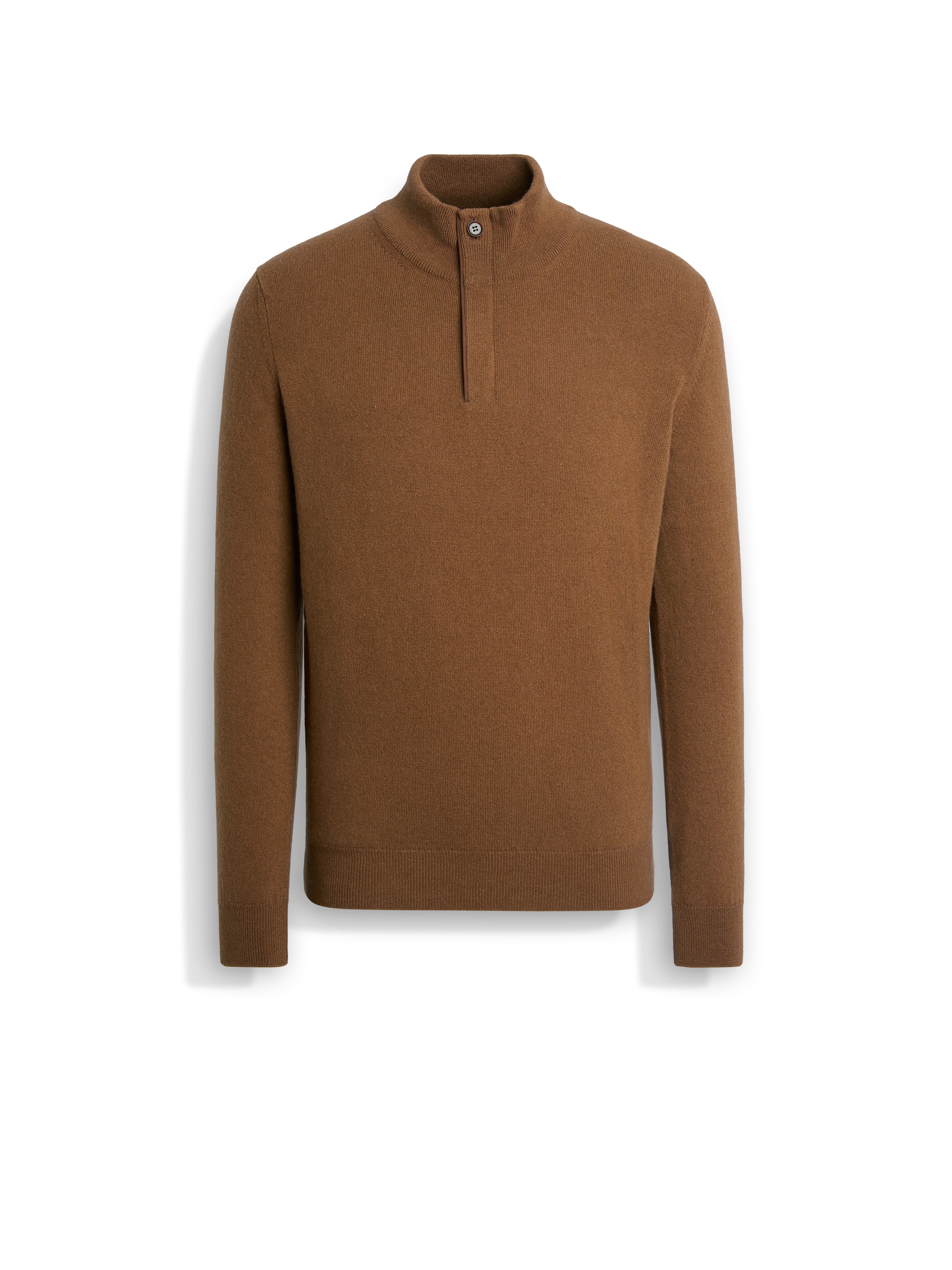Zegna Pull À Col Montant Zippé En Oasi Cashmere Foliage Foncé Chiné In Dark Foliage