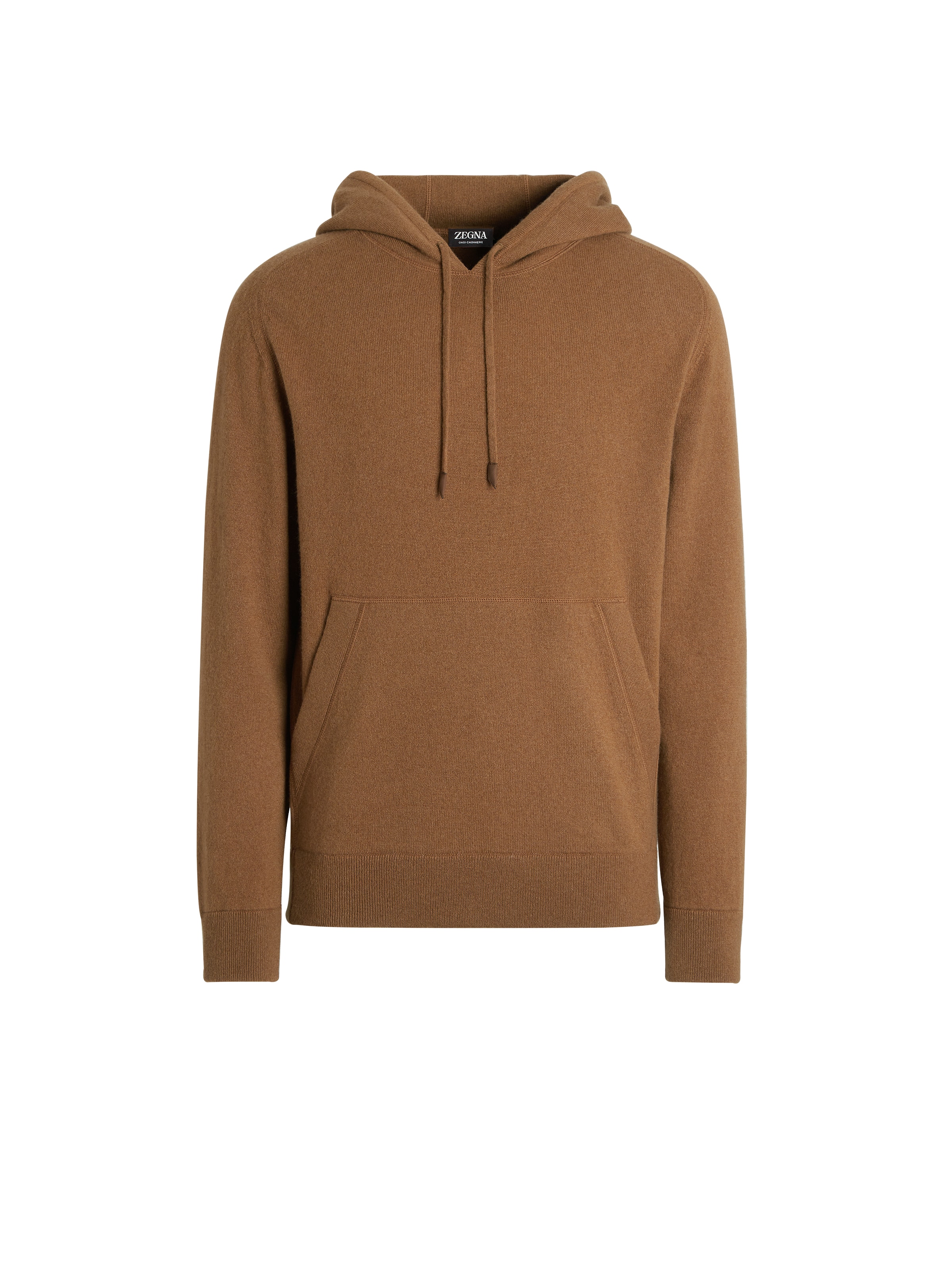 Zegna Drawstring Knitted Cashmere Hoodie In Foliage