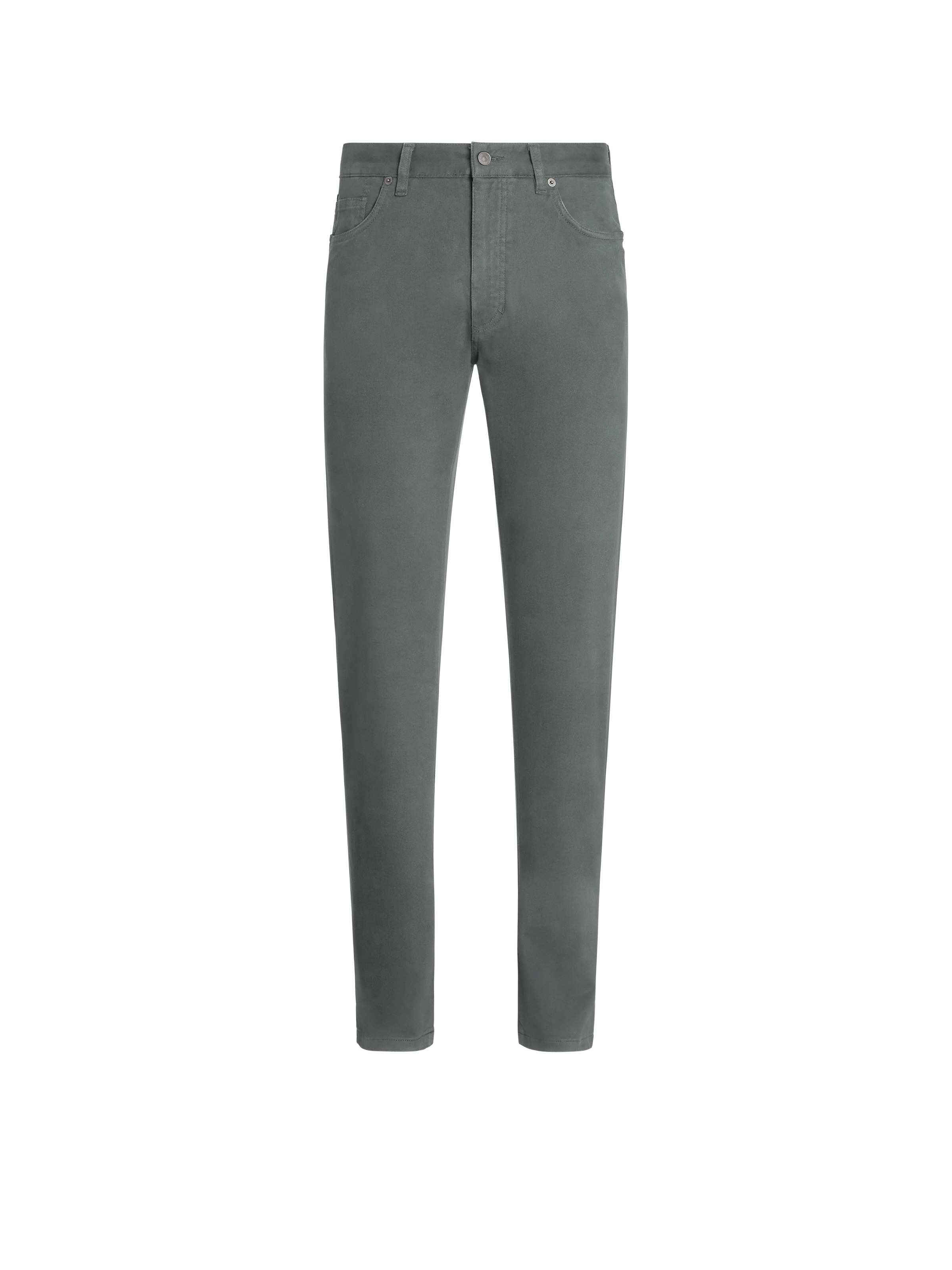 Shop Zegna Light Grey Stretch Cotton Roccia Jeans