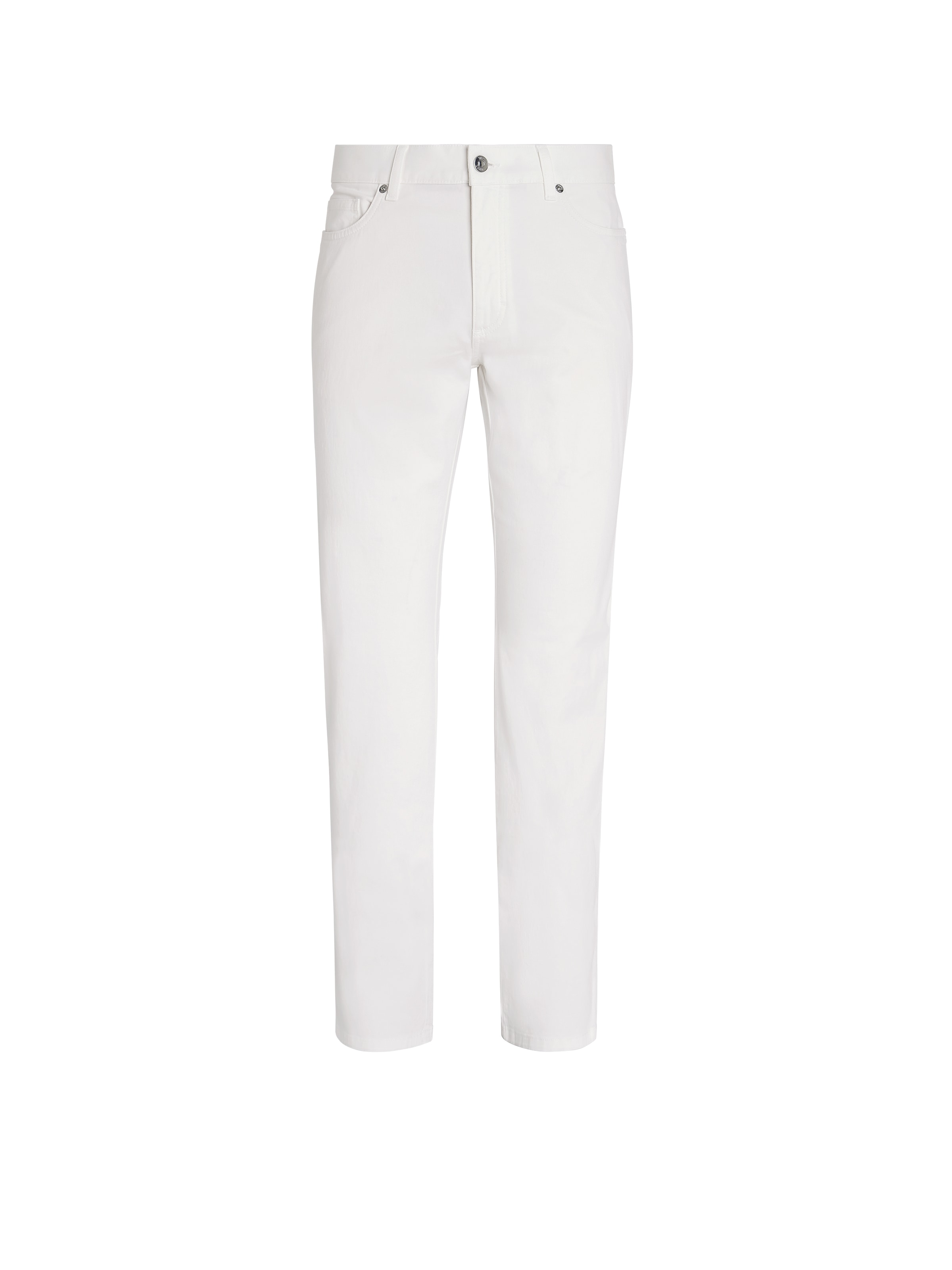 Shop Zegna White Stretch Cotton Roccia Jeans
