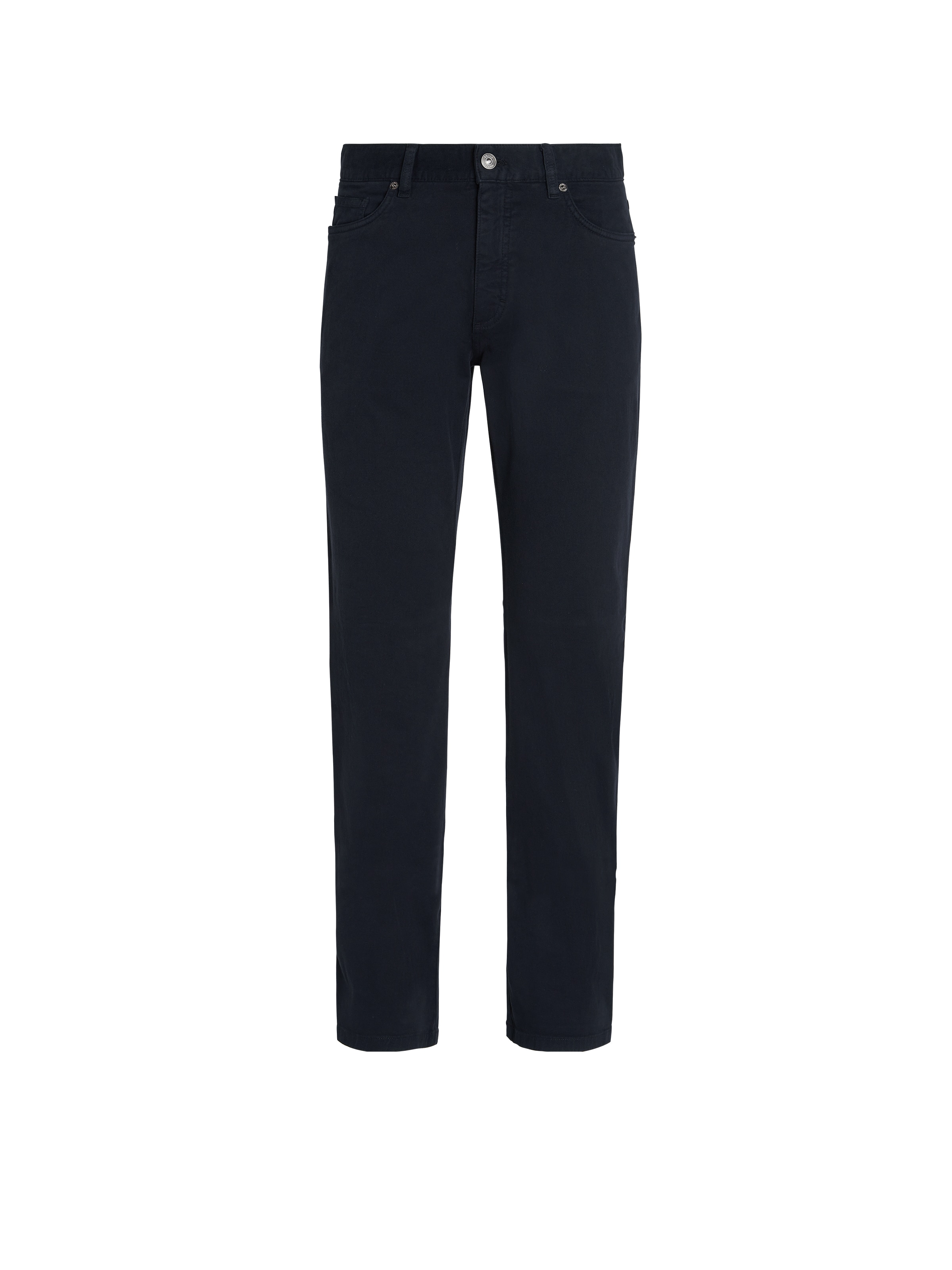 Shop Zegna Navy Blue Stretch Cotton Roccia Jeans