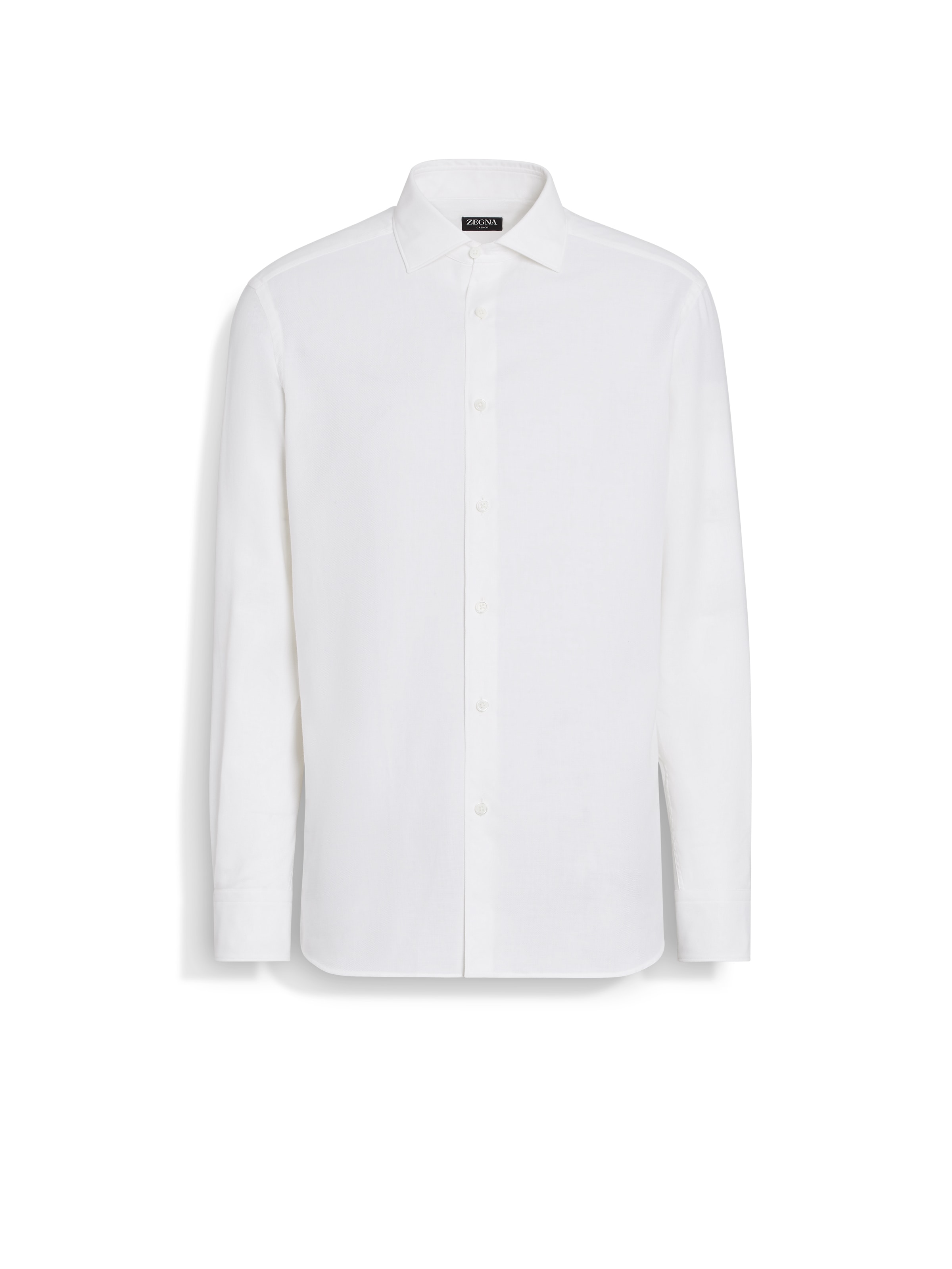 Zegna Light Beige Silk Cotton And Cashmere Shirt In White