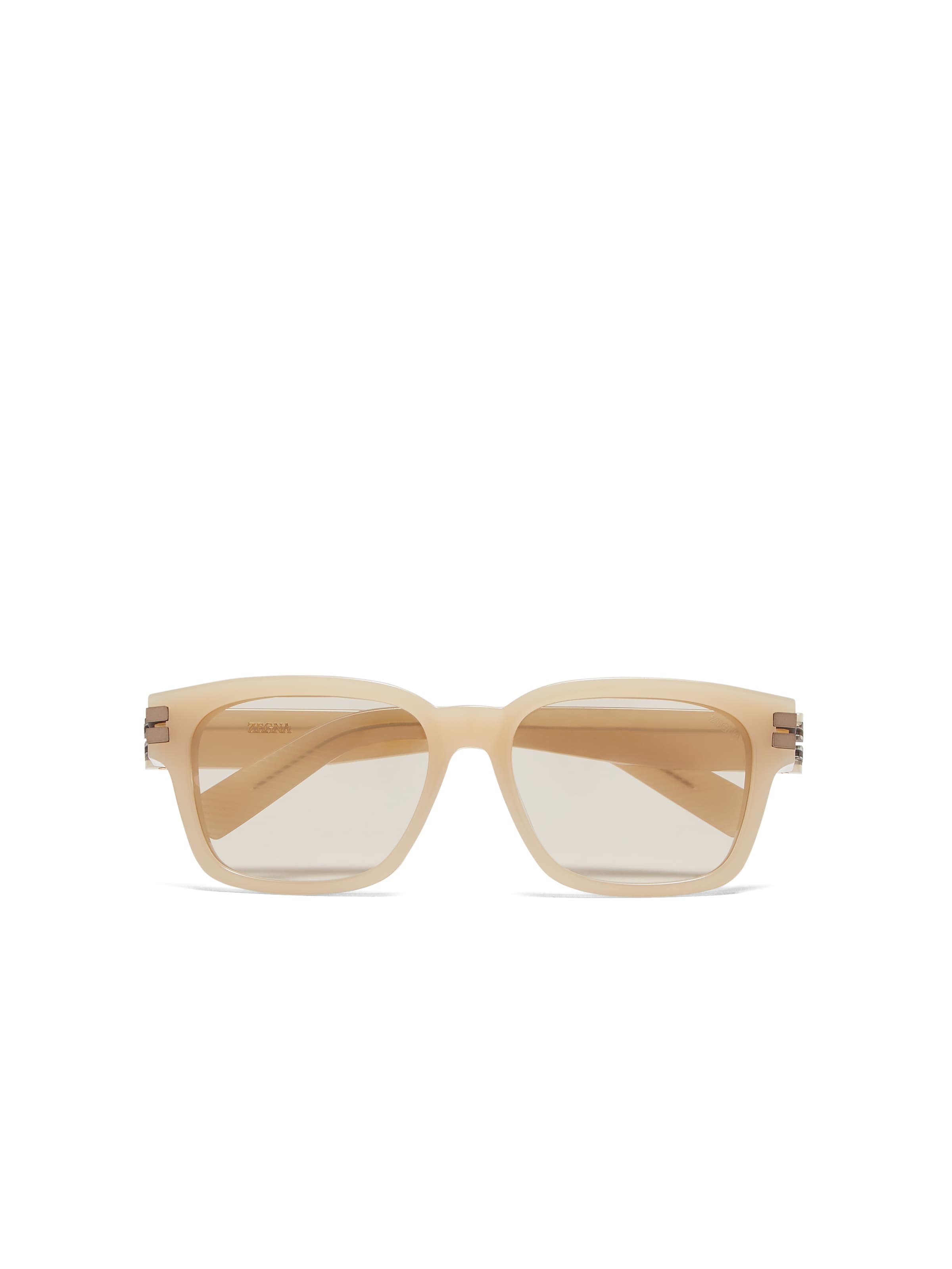 ZEGNA LUNETTES DE SOLEIL EN ACÉTATE BEIGES