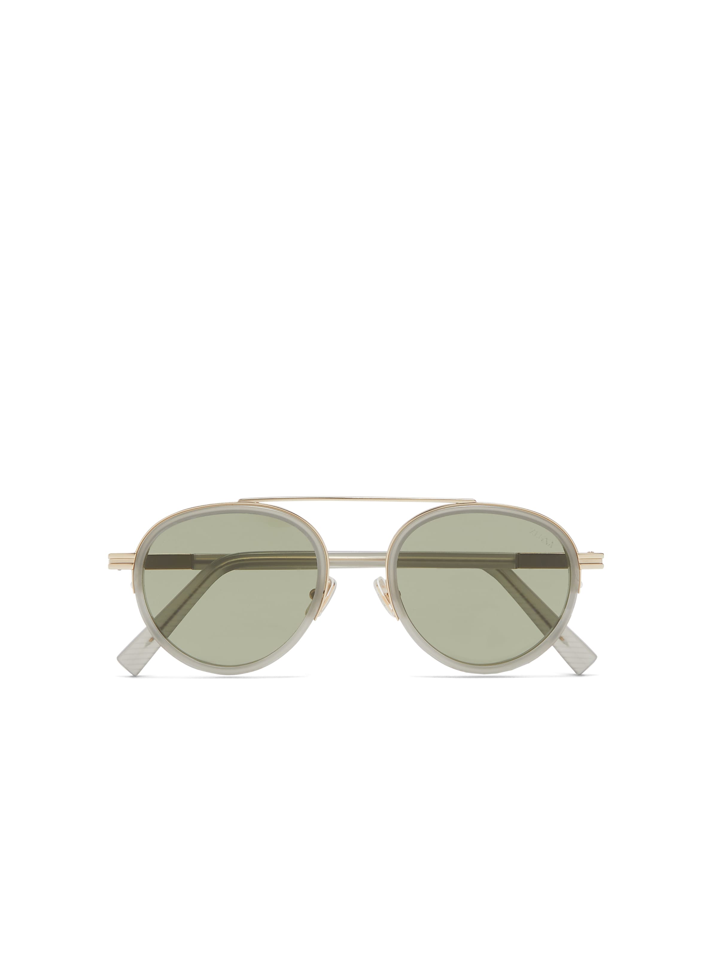 Shop Zegna Green Orizzonte Ii Acetate And Metal Sunglasses In Vert