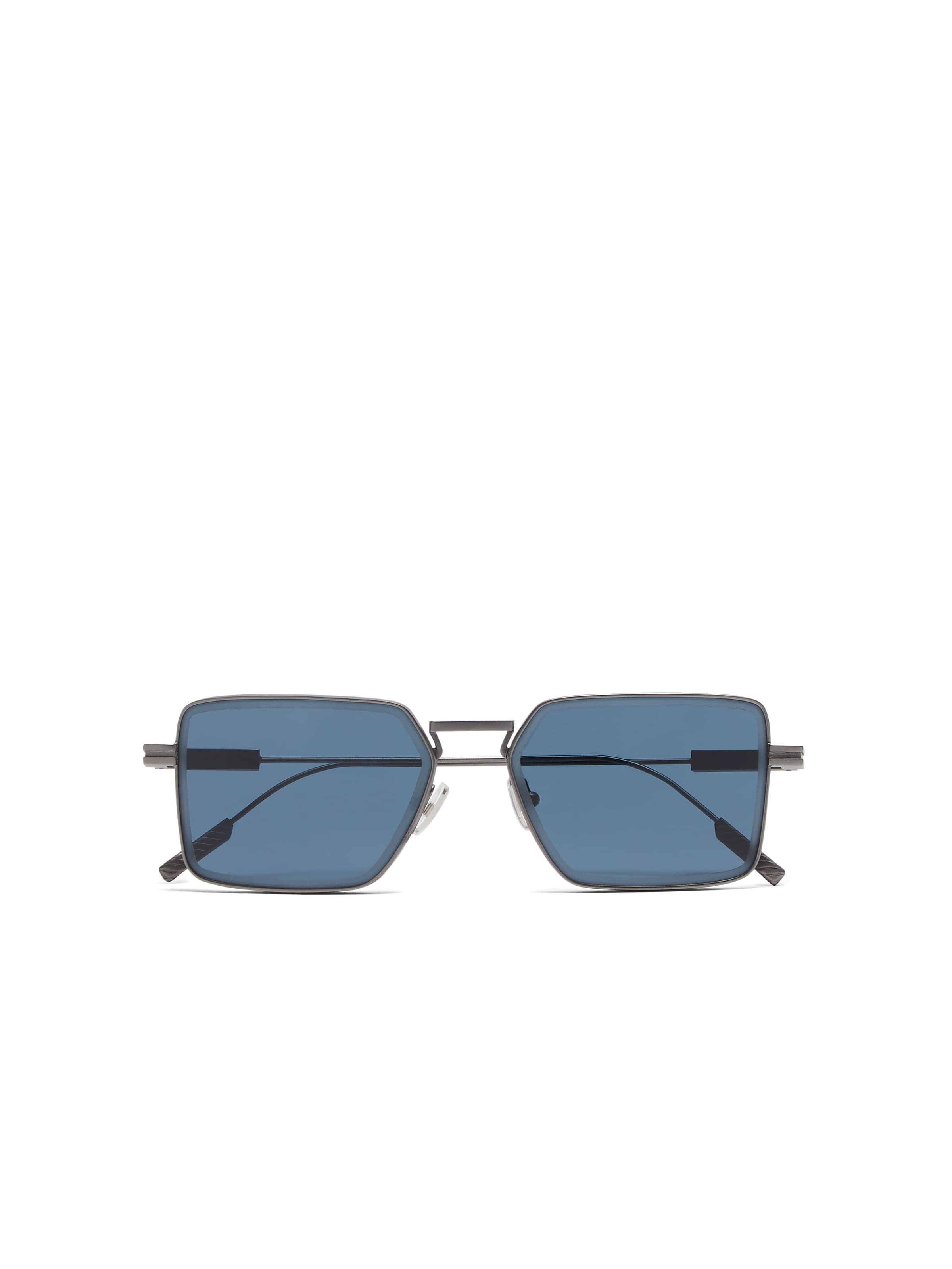 Shop Zegna Gunmetal Metal Sunglasses