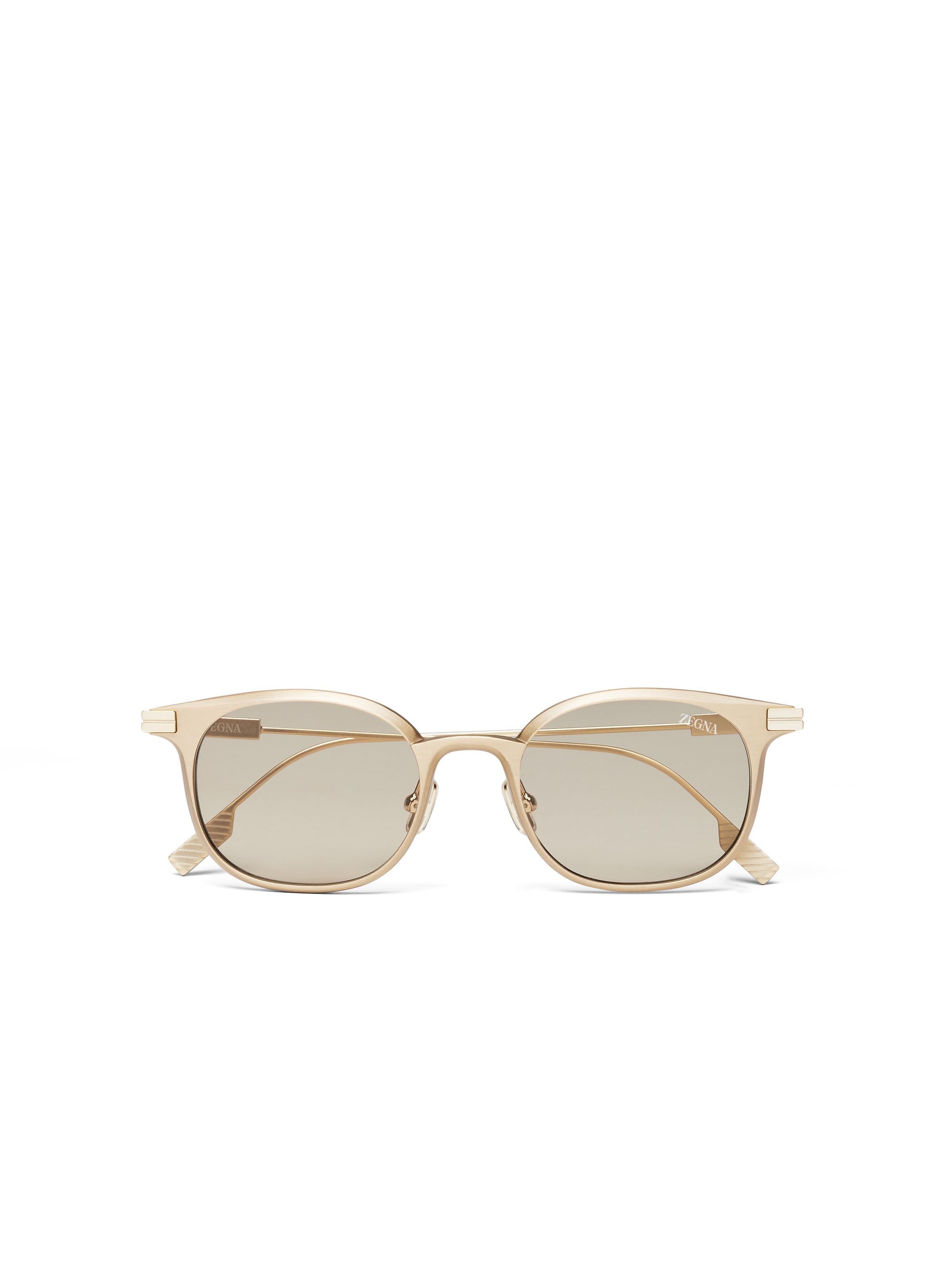 Zegna Light Gold Aluminium Sunglasses In Light Gold
