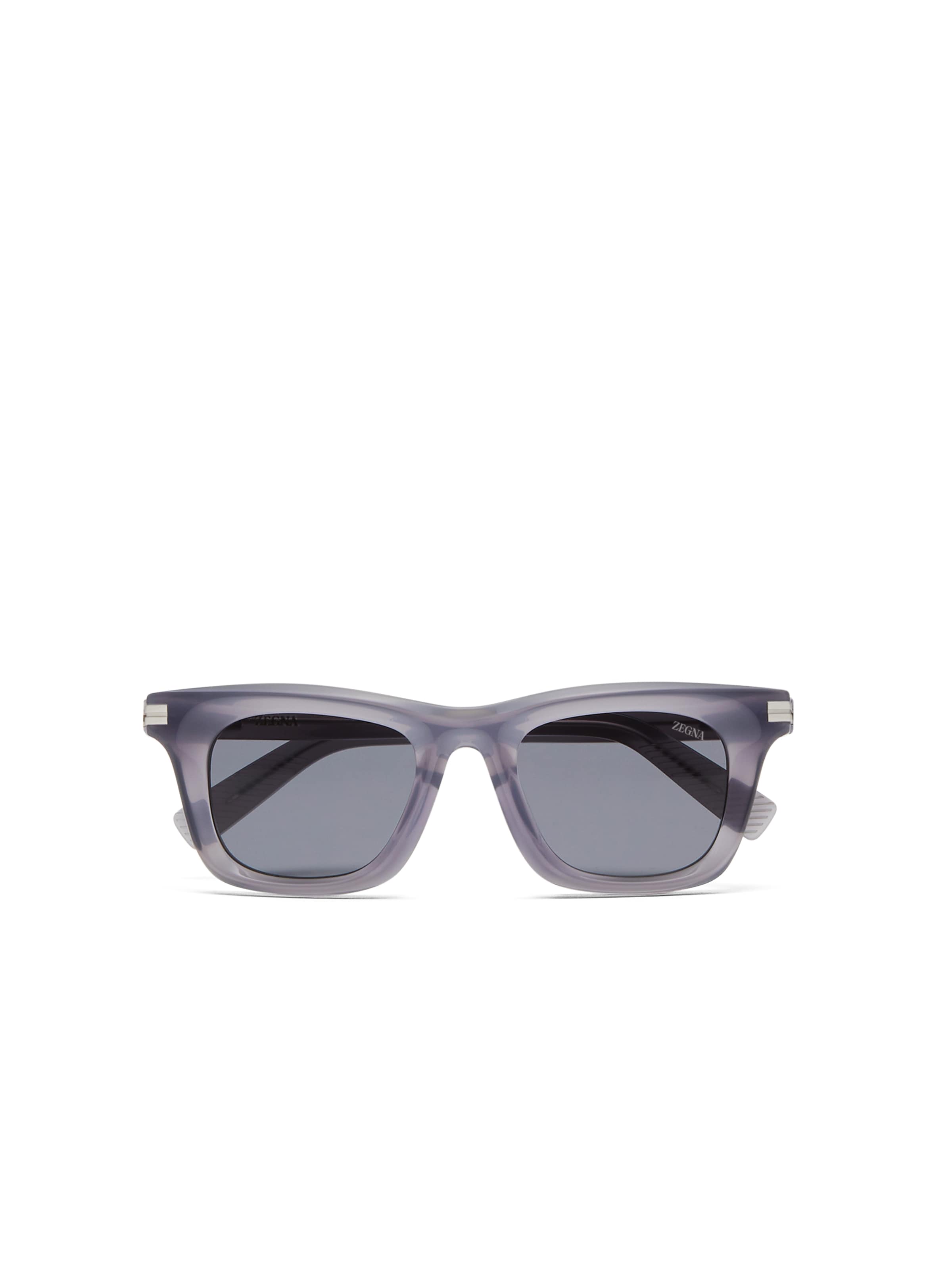 Zegna Grey Acetate Sunglasses In Grey