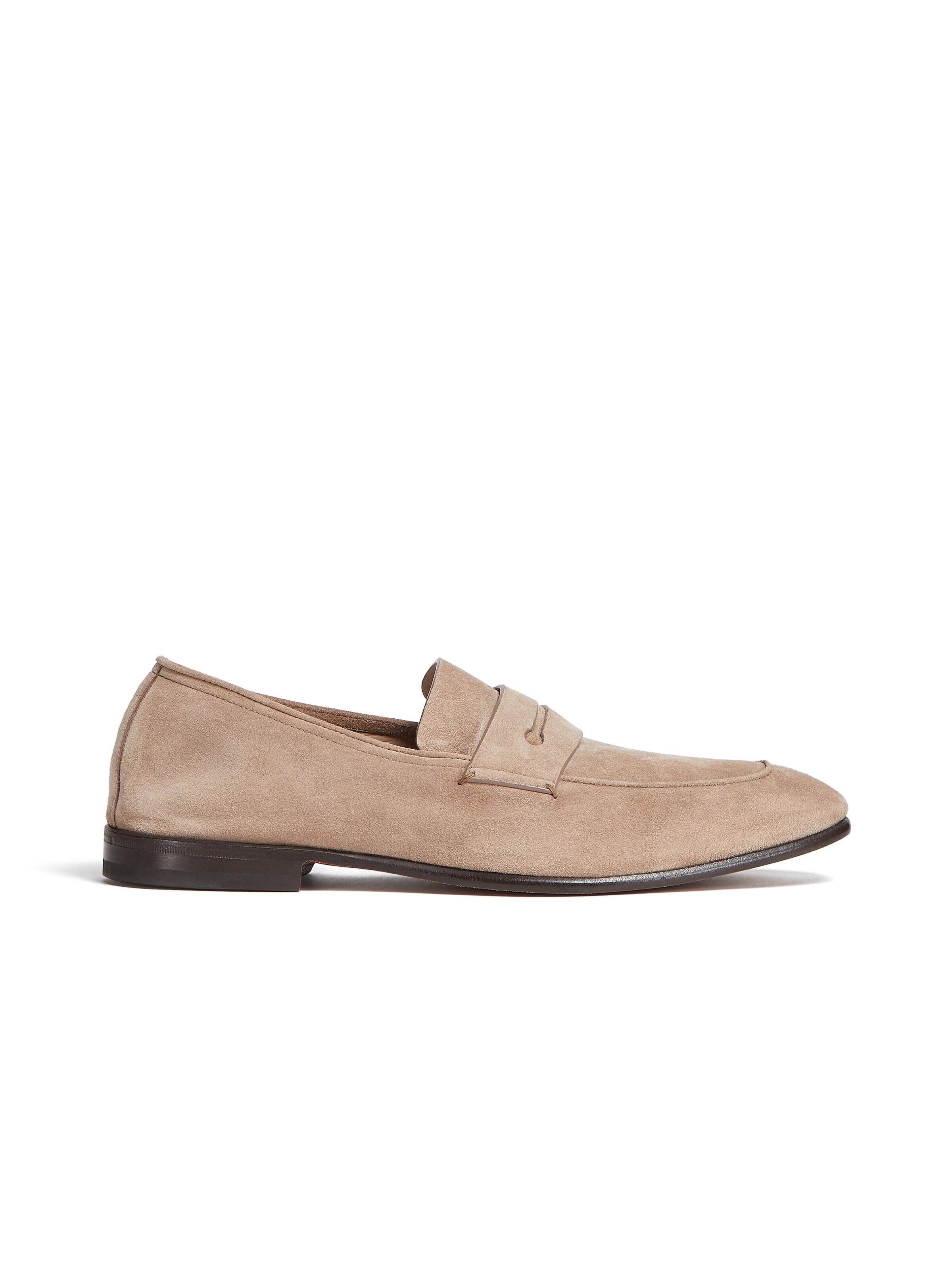 Zegna Light Beige Suede L'asola Loafers