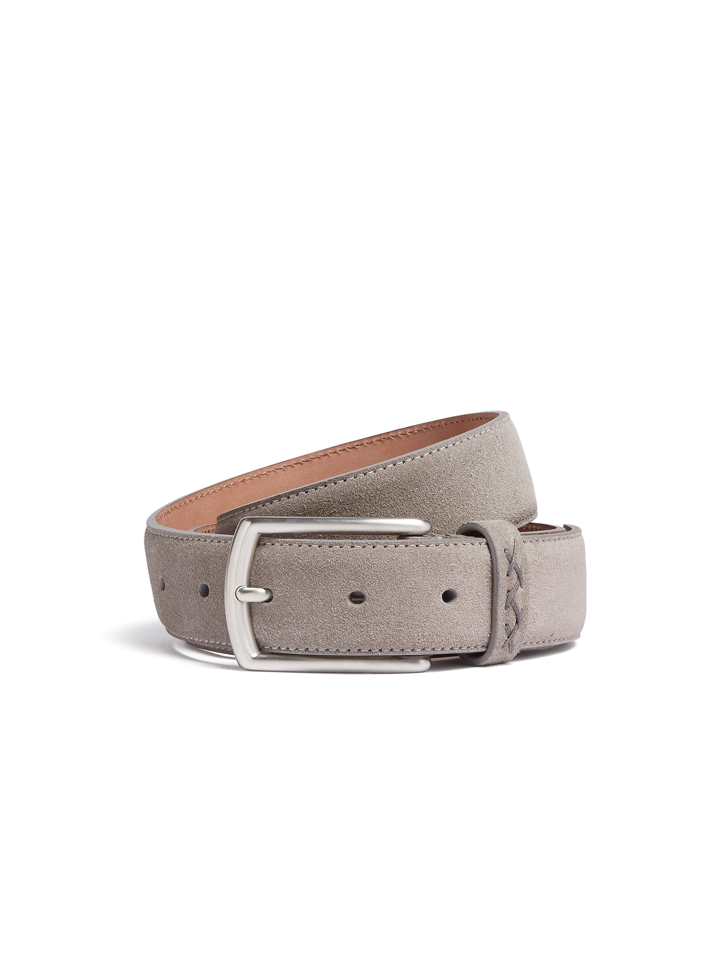 Zegna Square-tip Buckled Belt In Grey Mélange