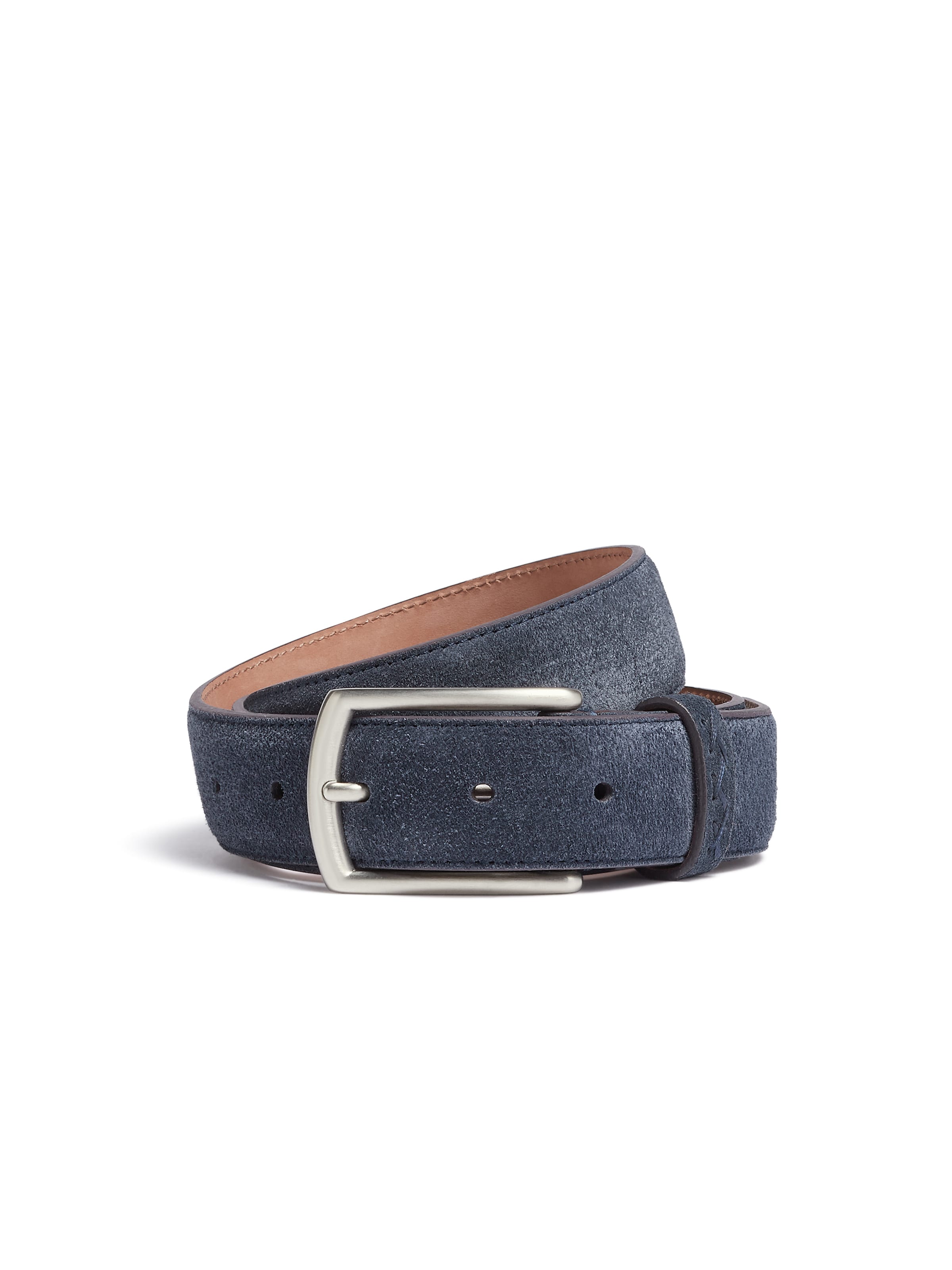 Zegna Ceinture En Veau Velours Bleue In Blue