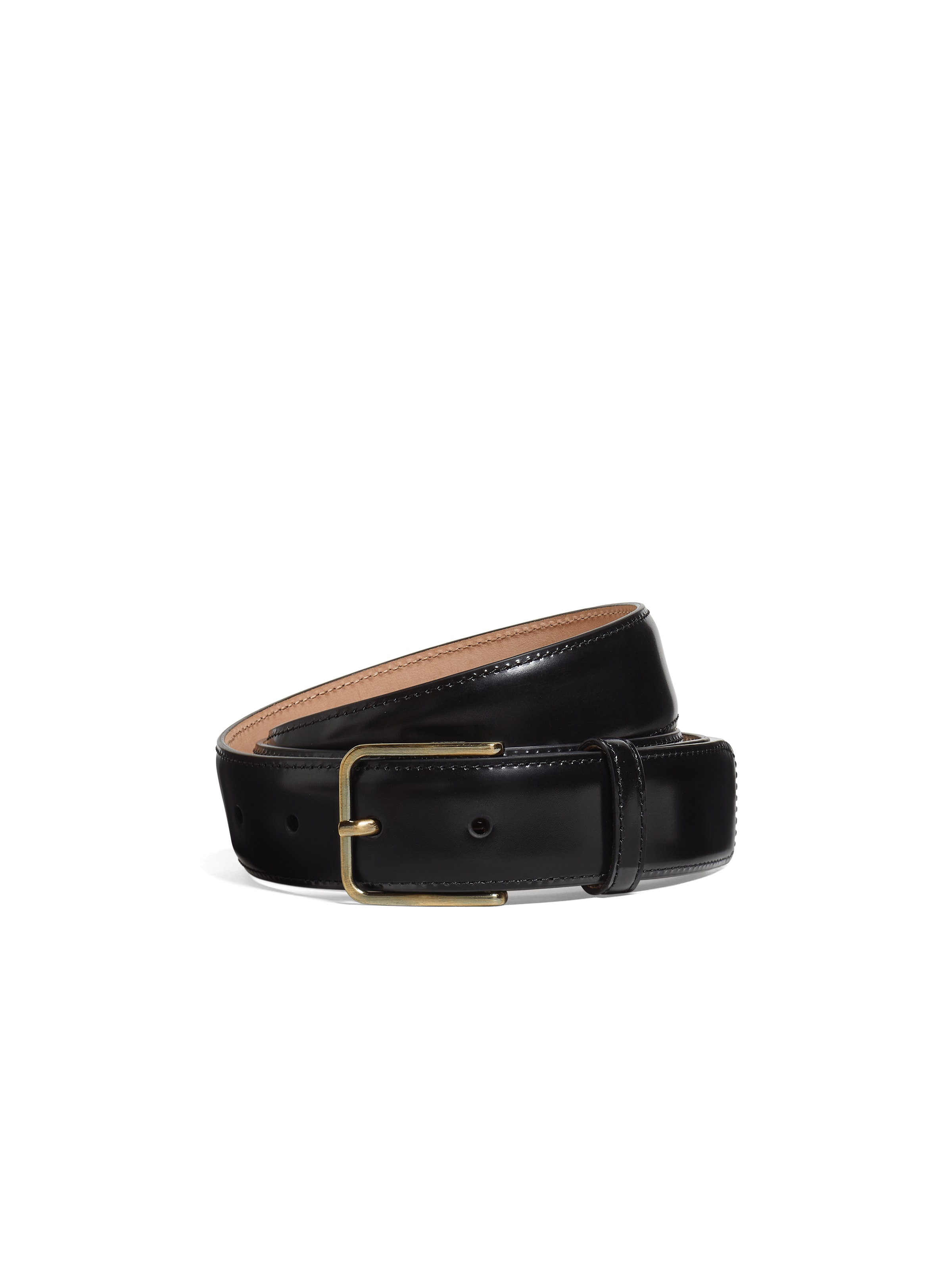Zegna Leather Buckle Belt In Black