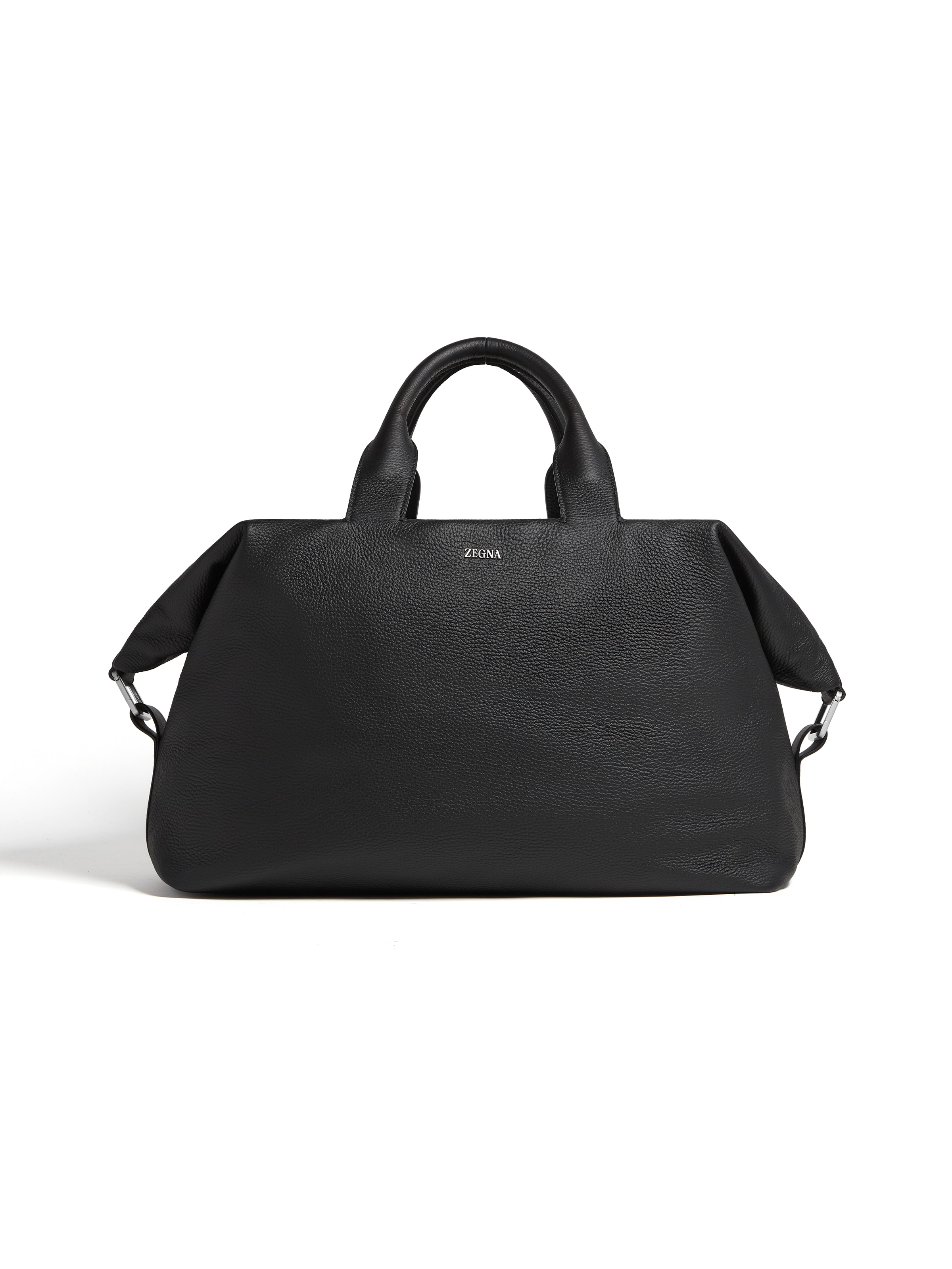 Zegna Raglan Deerskin Holdall In Noir