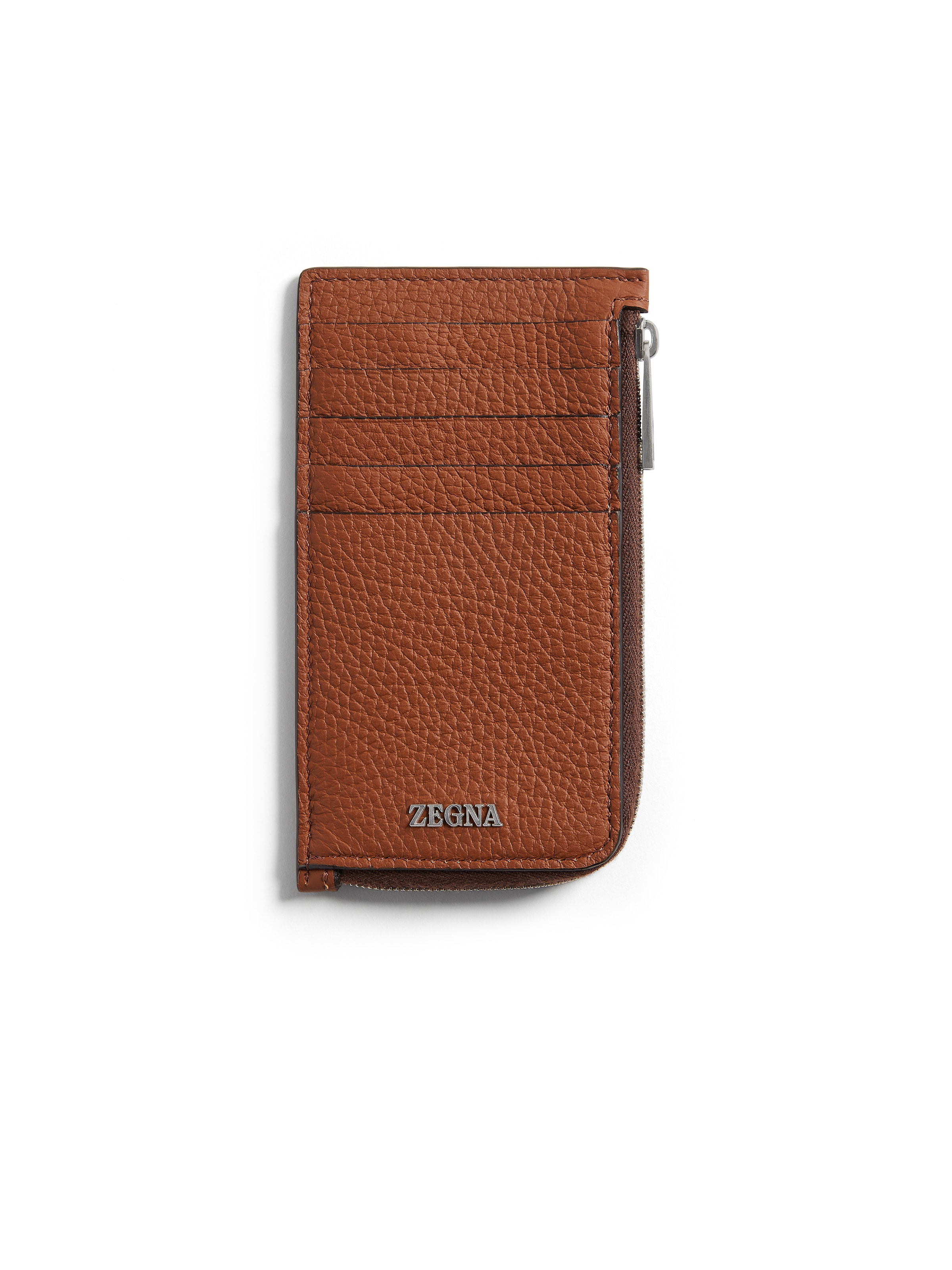 Zegna Portefeuille En Cuir De Cerf Foliage In Brown