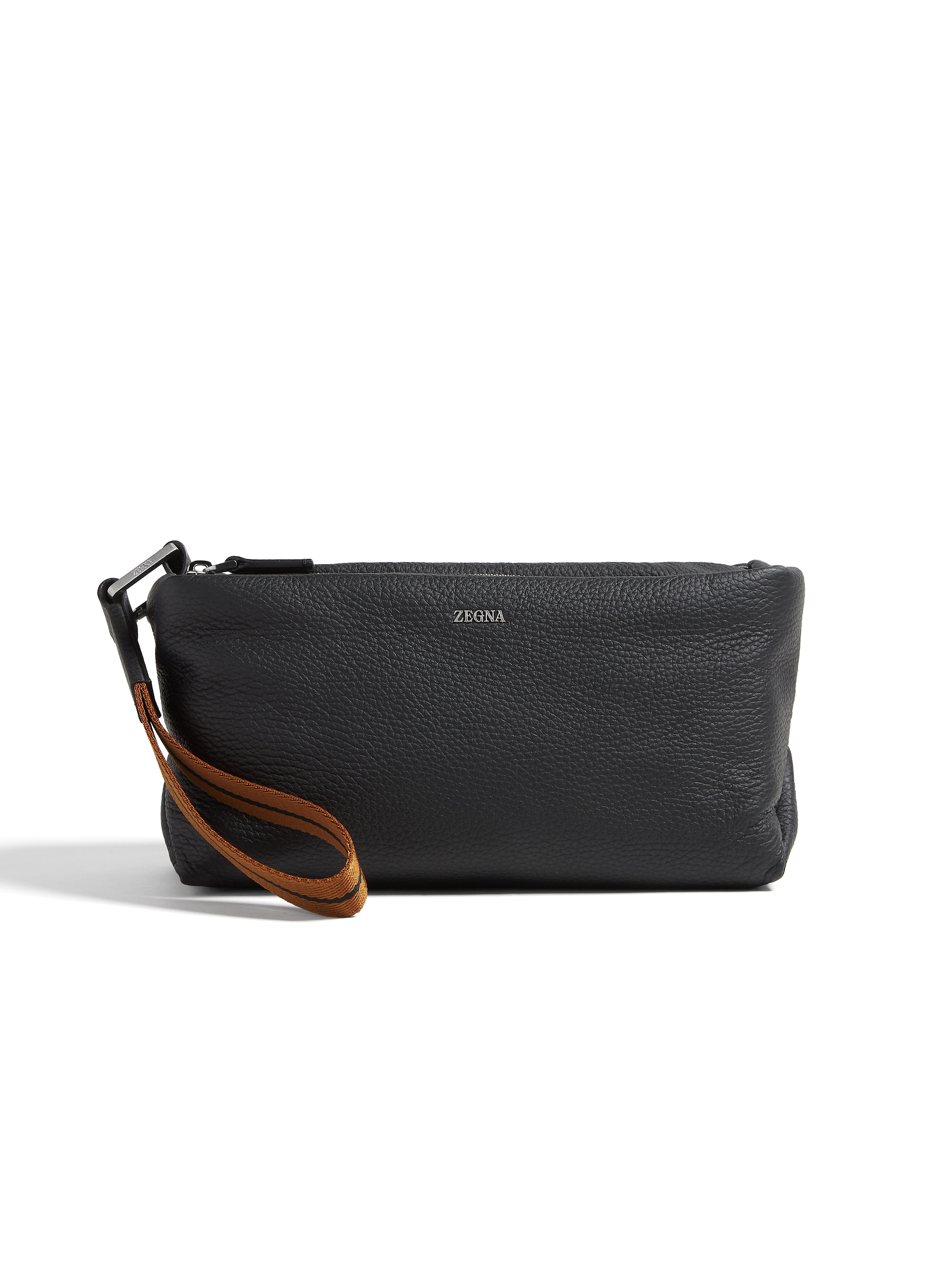 Zegna Pochette En Cuir De Cerf Noire