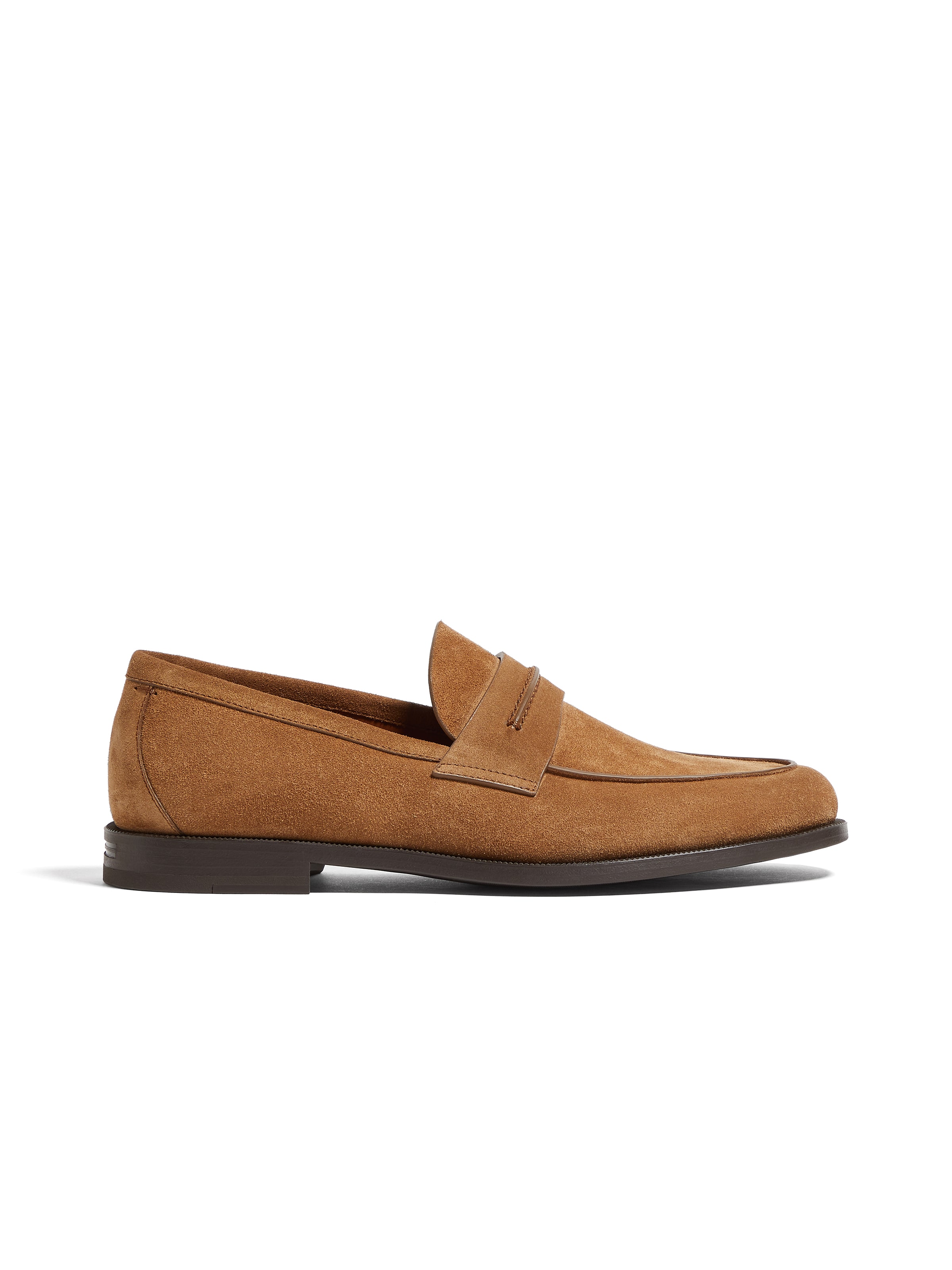 Zegna Tobacco Suede Mocassin Corso Loafers In Brown