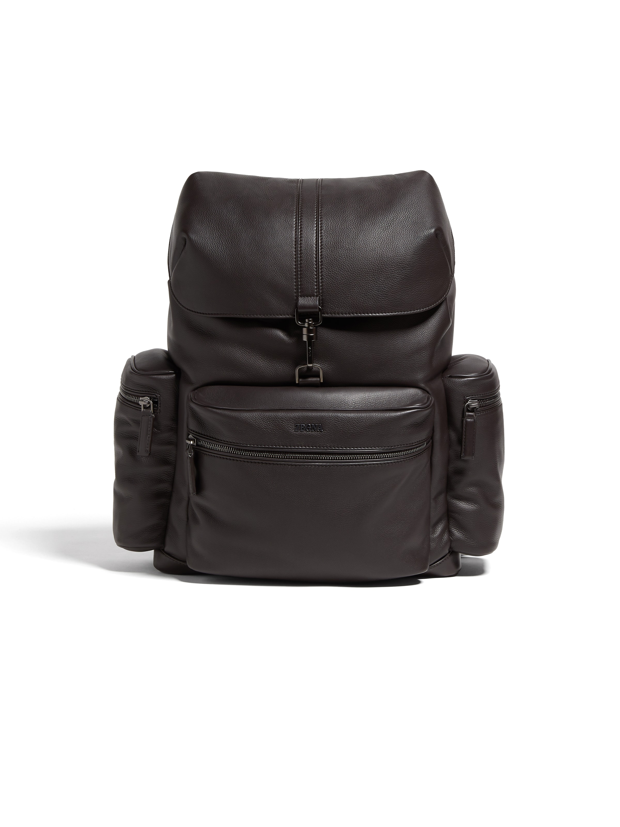 Zegna Dark Brown Secondskin Special Backpack In Marron Foncé