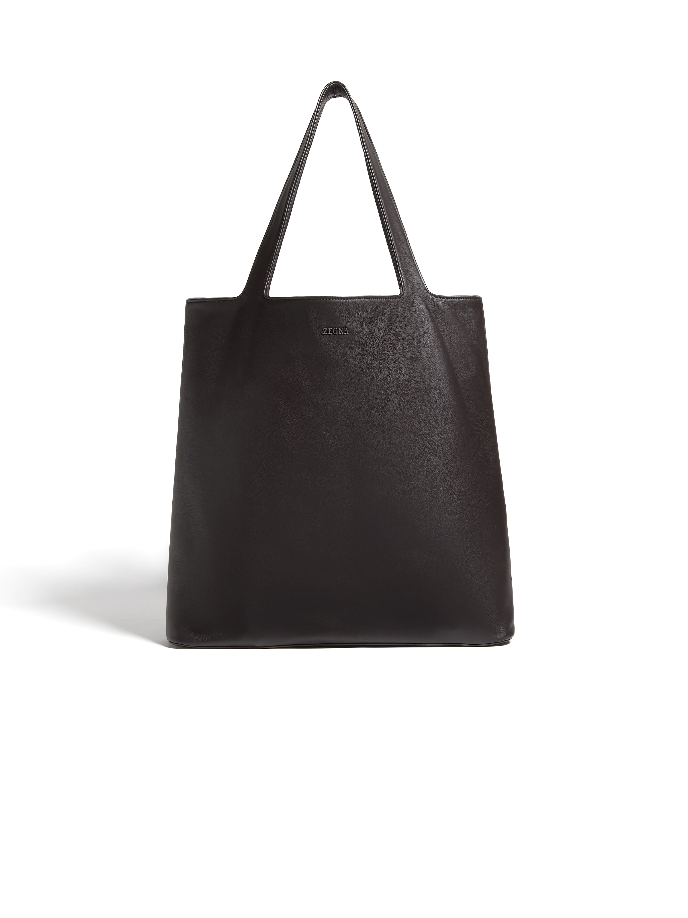 Zegna Dark Brown Secondskin Tote Bag In Dark Brown