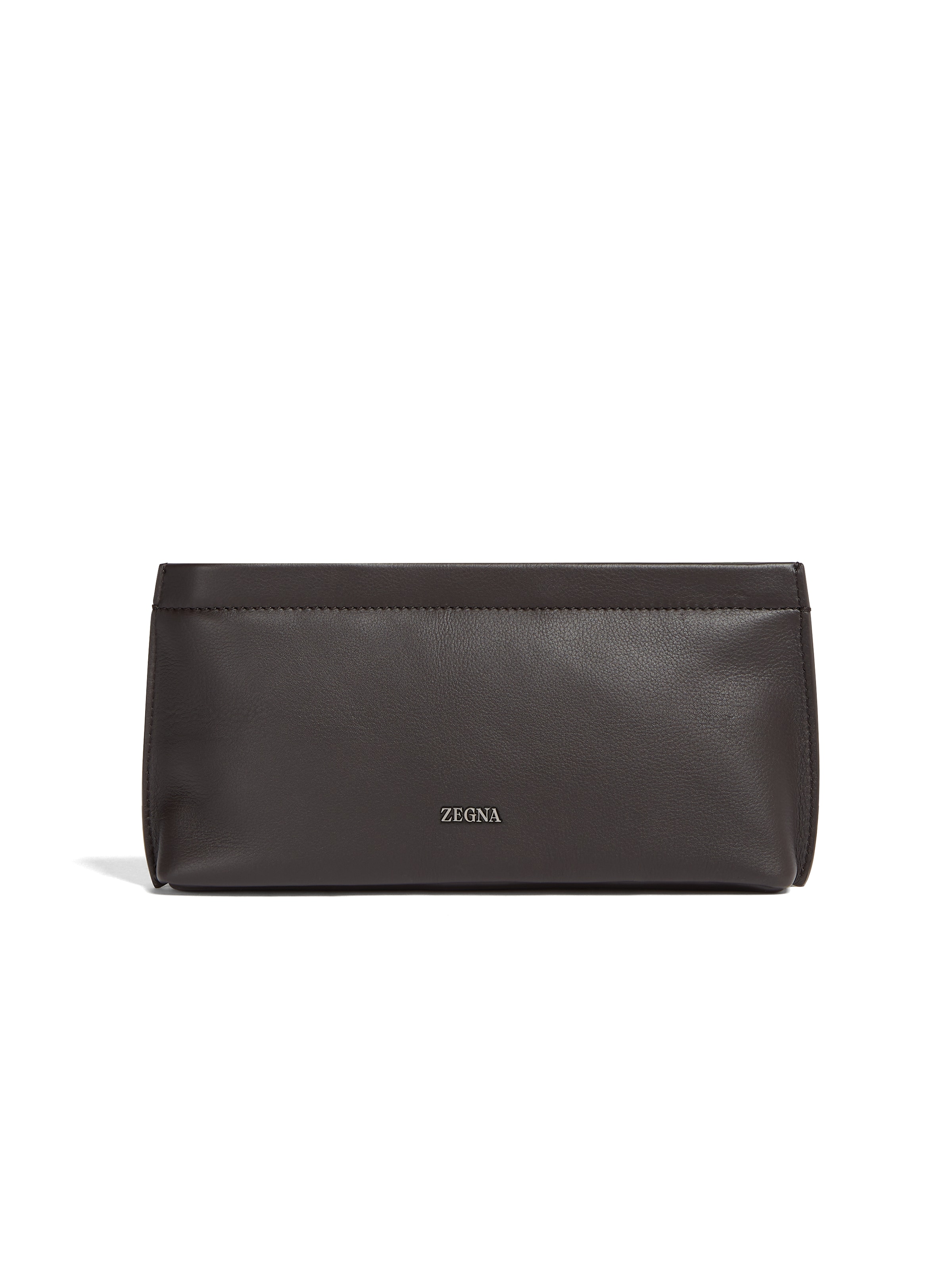 Zegna Dark Brown Secondskin Clutch In Dark Brown