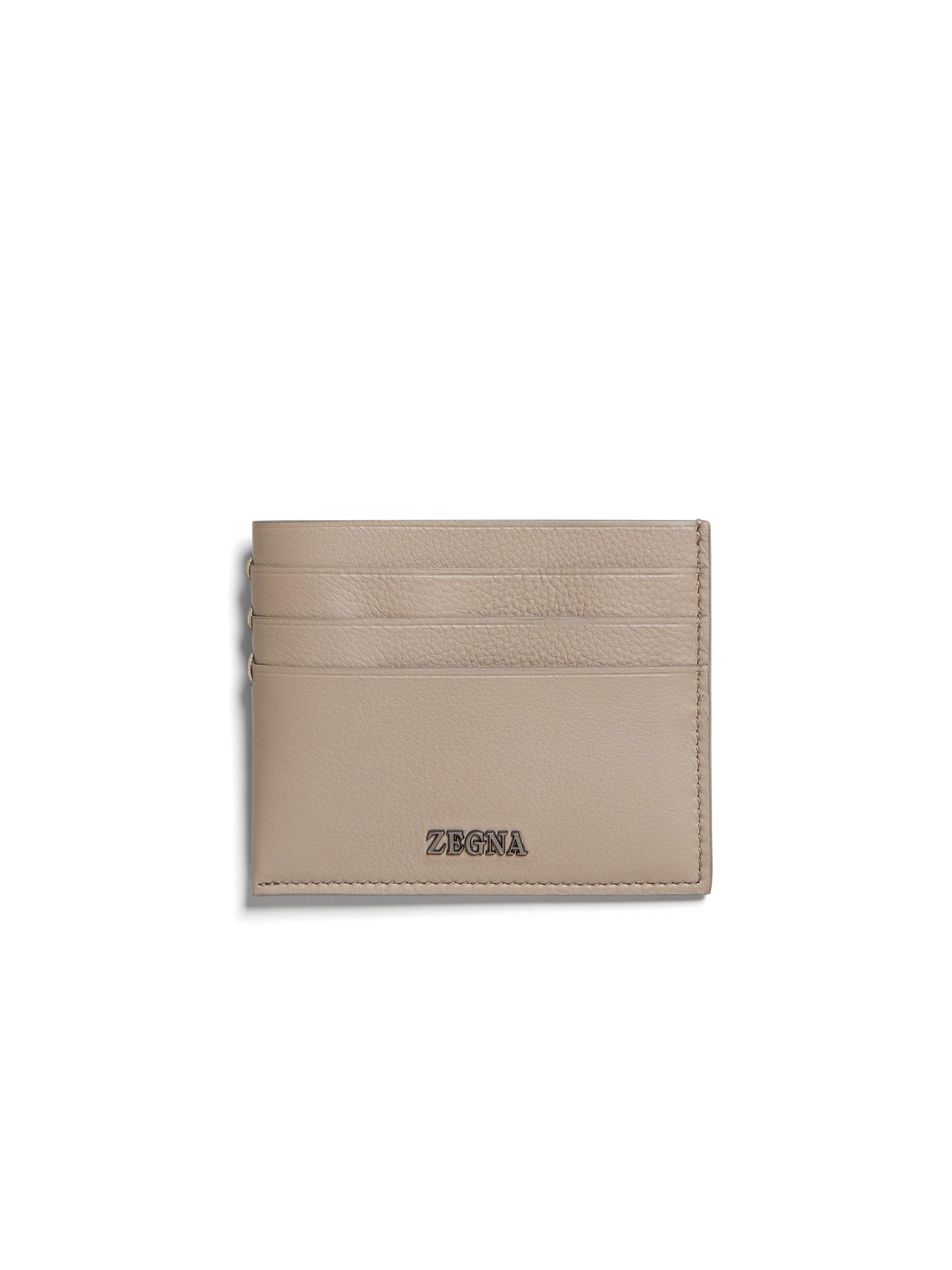 Zegna Light Taupe Secondskin Card Case In Brown