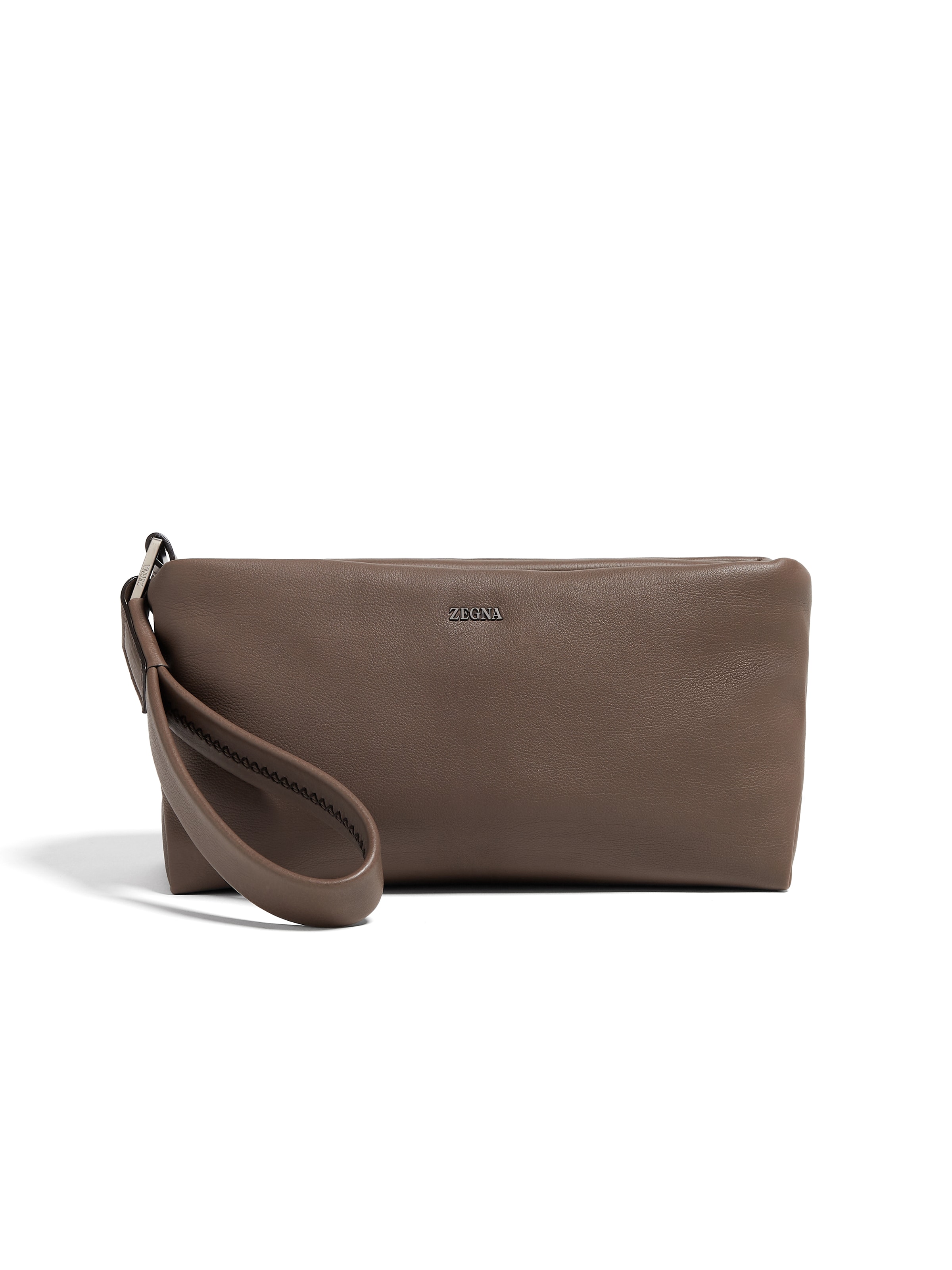 Zegna Pochette En Secondskin Marron In Brown
