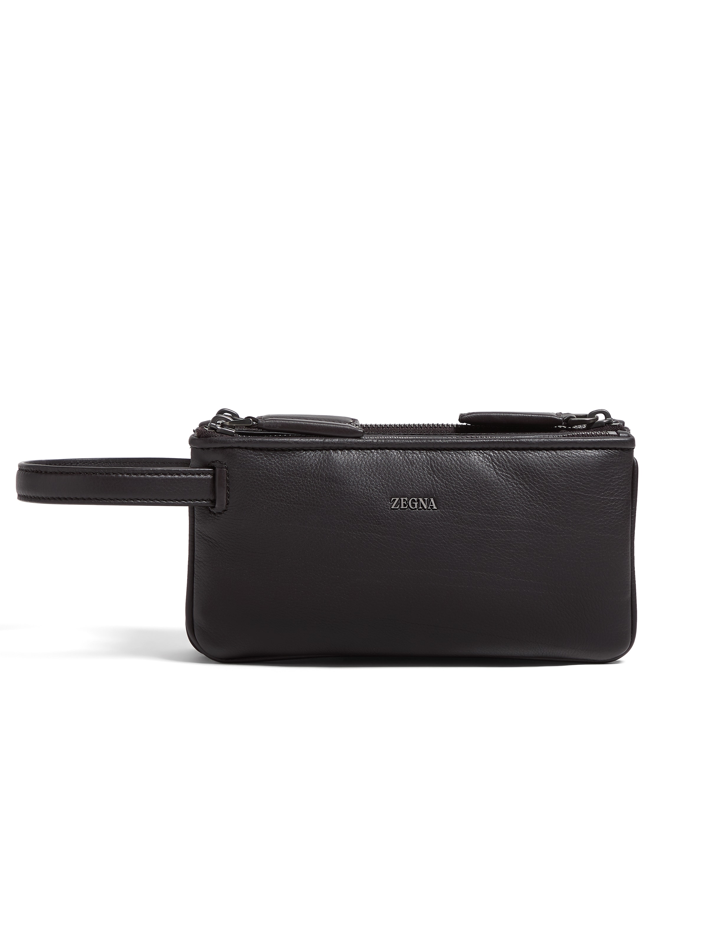 Zegna Pochette En Secondskin Marron Foncé In Brown