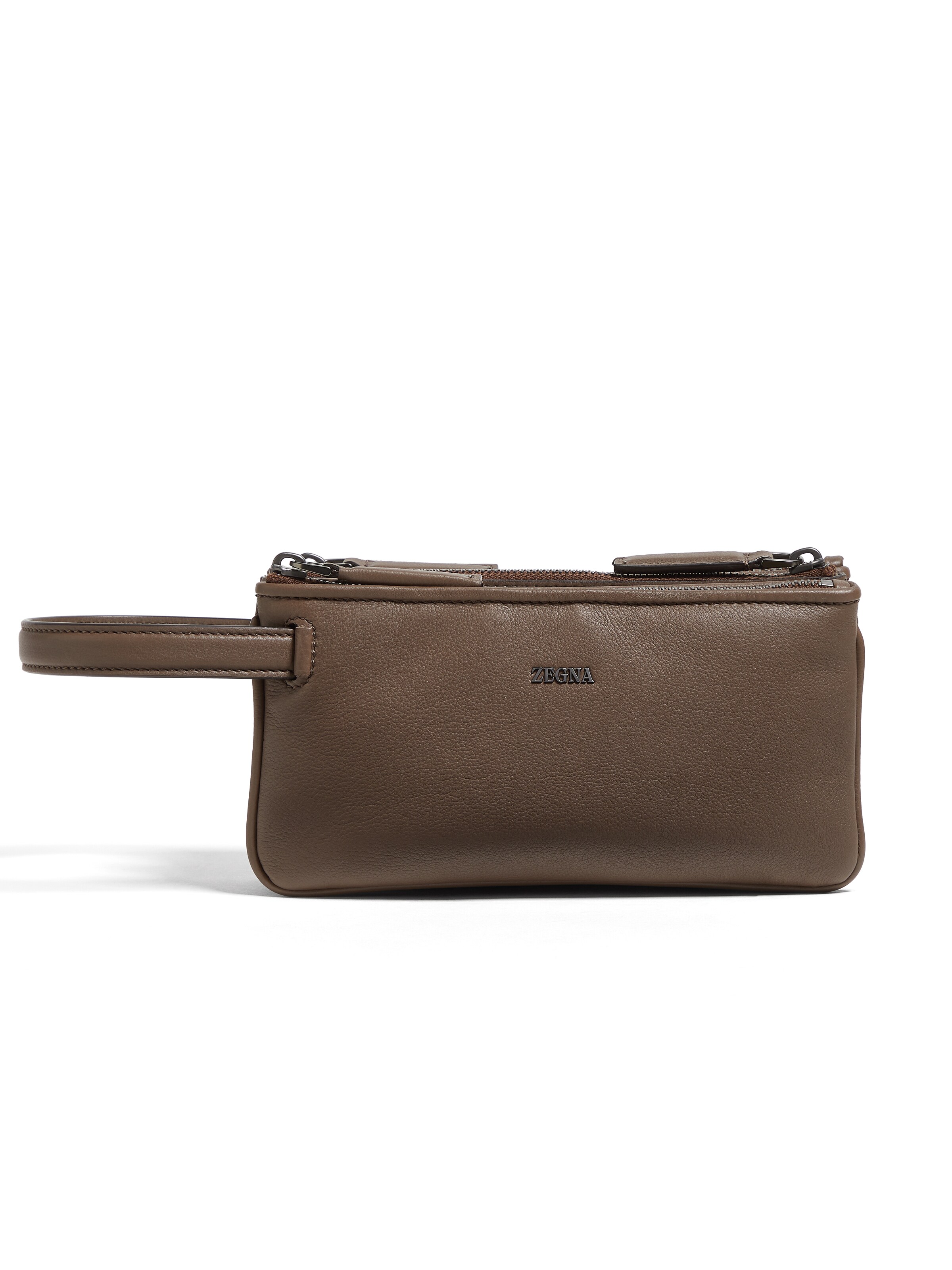 Zegna Pochette En Secondskin Marron In Brown