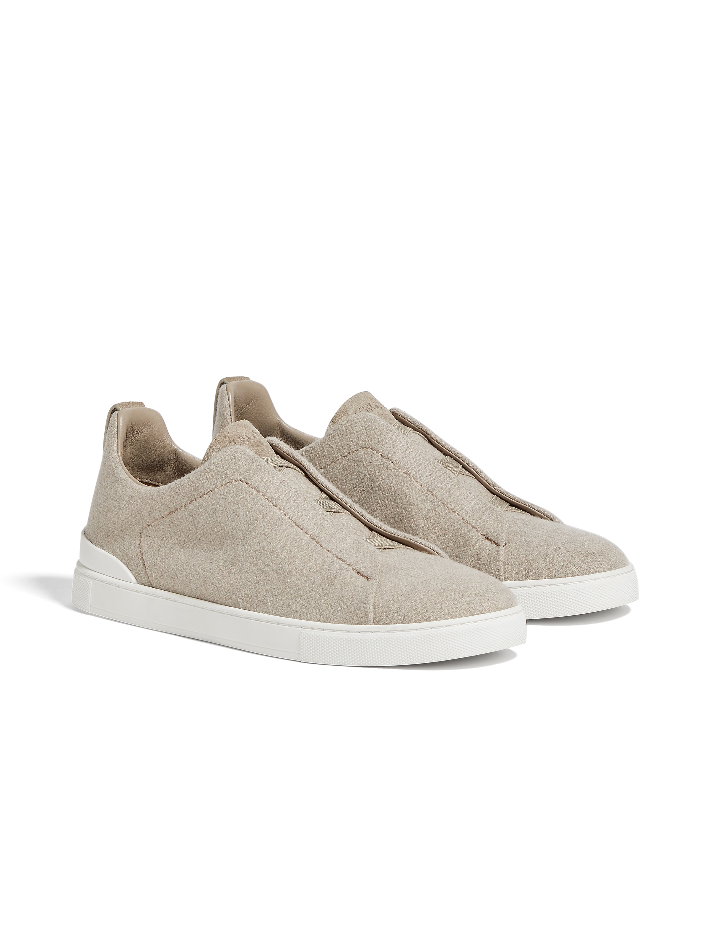 Shop Zegna Baskets Triple Stitch En Oasi Cashmere Taupe Clair In Light Taupe