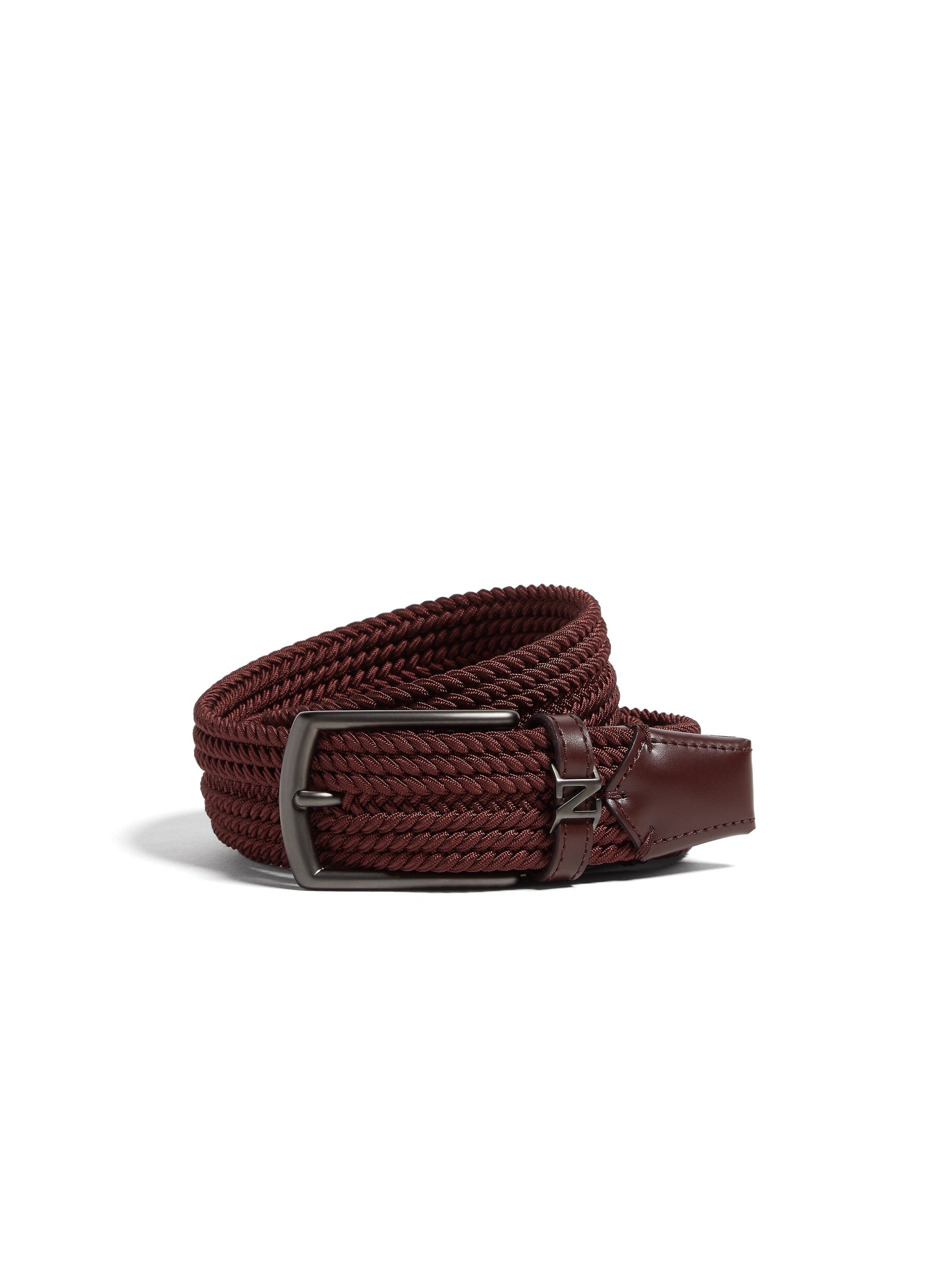 Zegna Tobacco Rayon Belt In Brown
