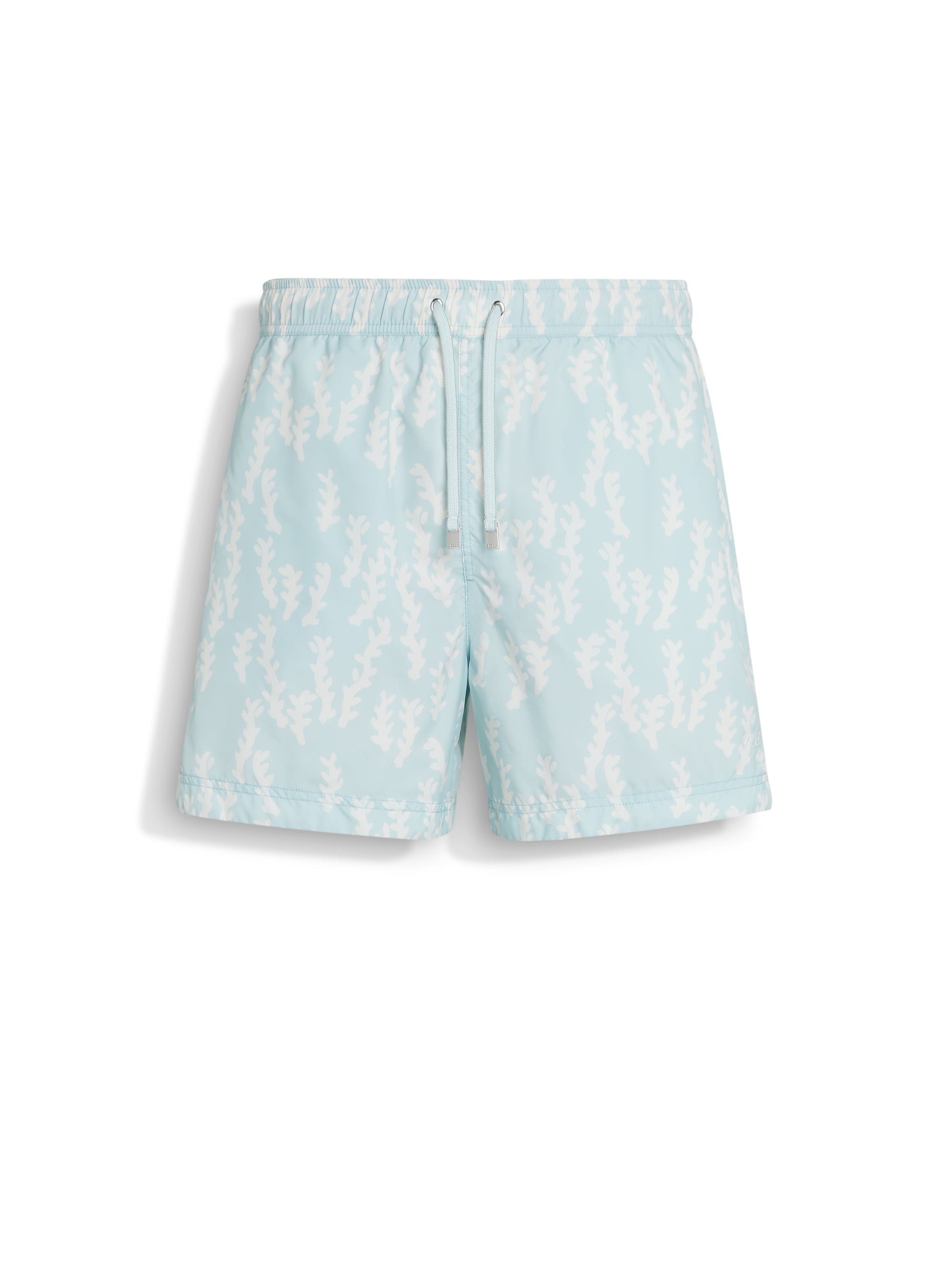 Zegna Oasi Print Swim Trunks In Blue