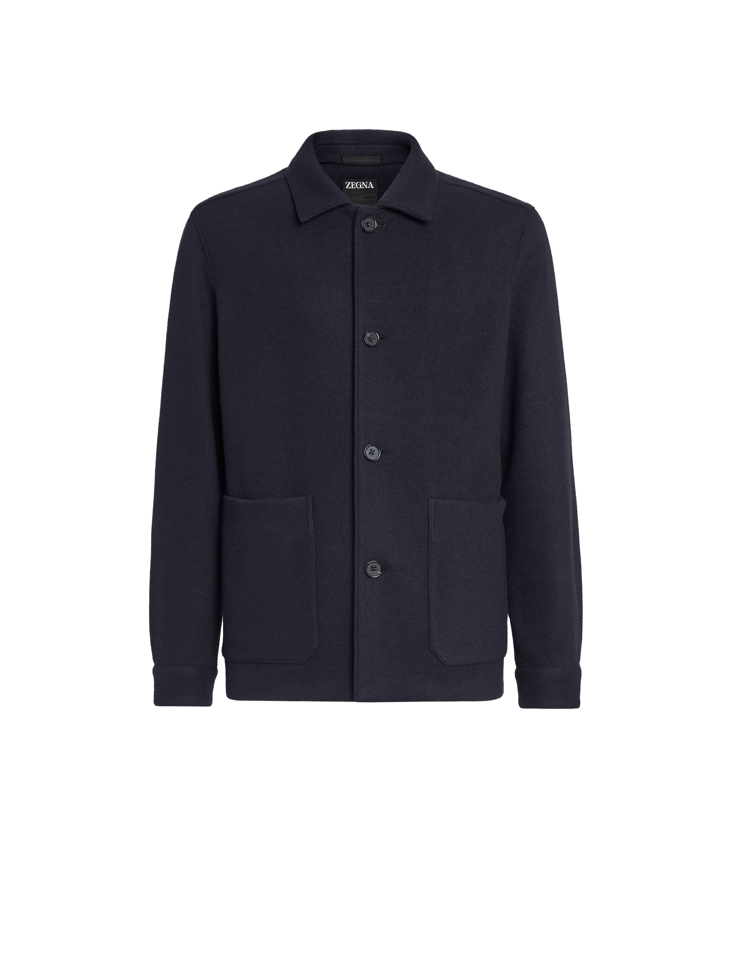 Shop Zegna Veste Workwear Alpe En Laine Et Cachemire Jerseywear In Navy Blue