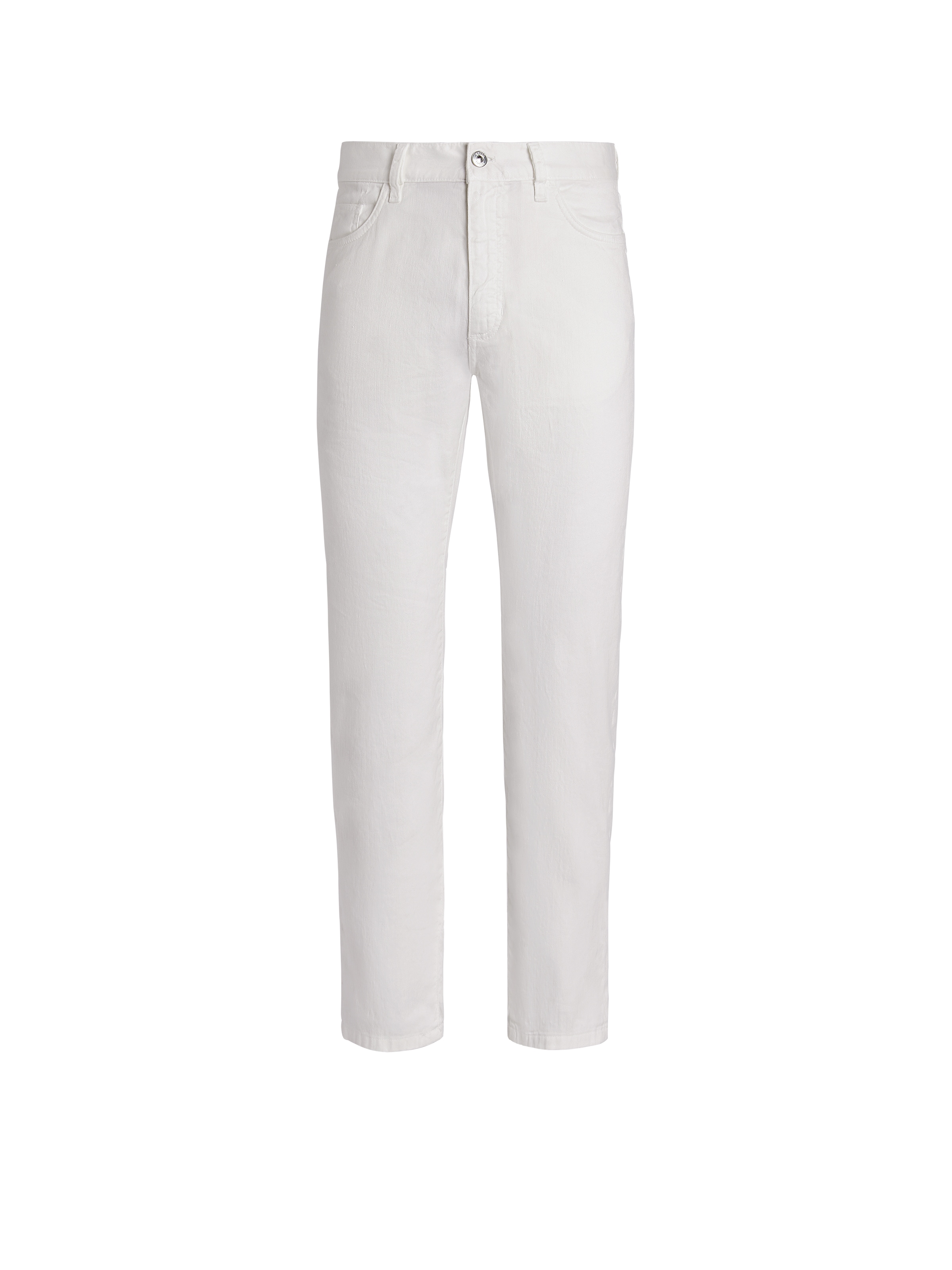 Zegna White Stretch Linen And Cotton Jeans