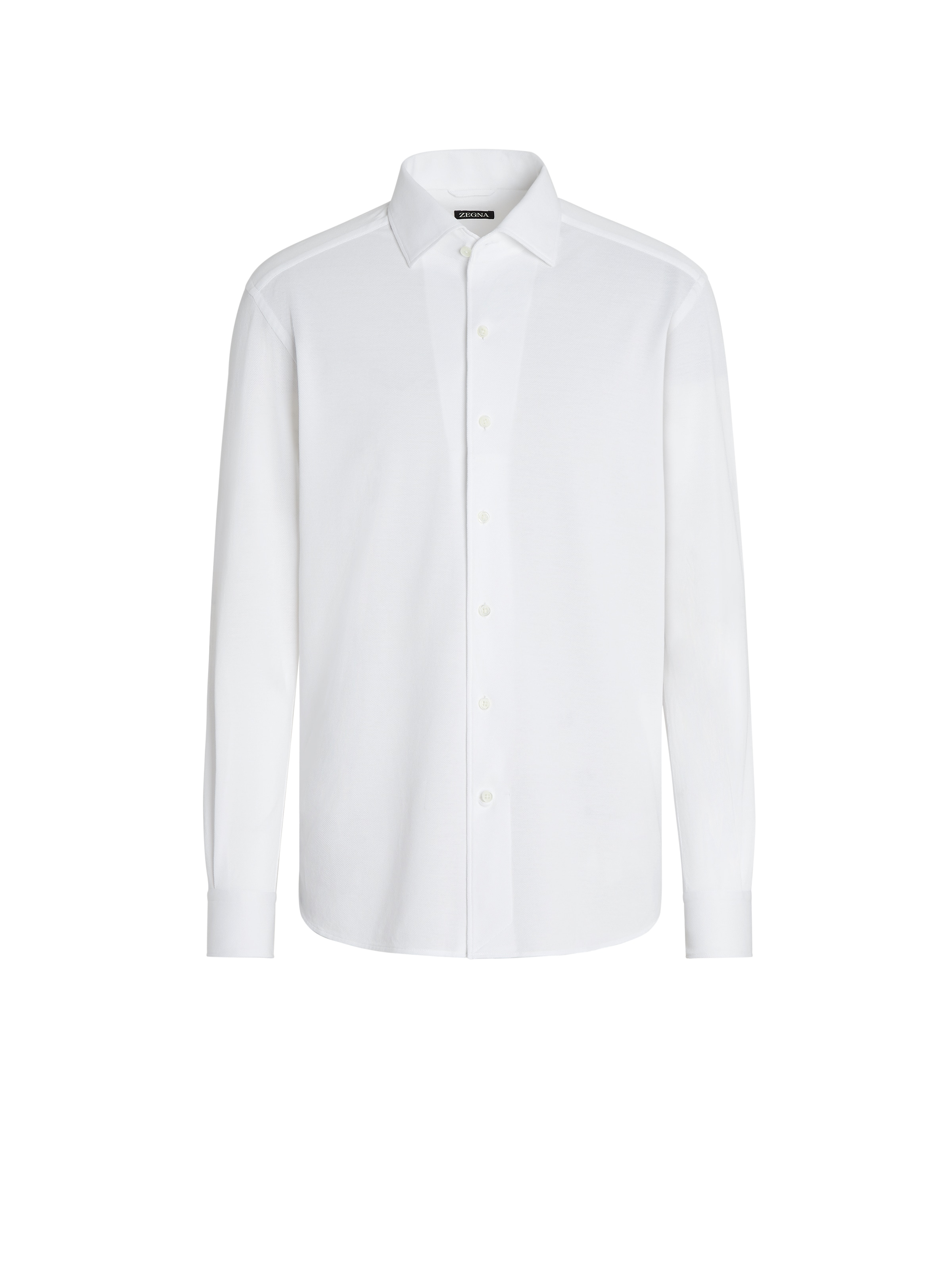Zegna White Pure Cotton Jersey Long-sleeve Shirt