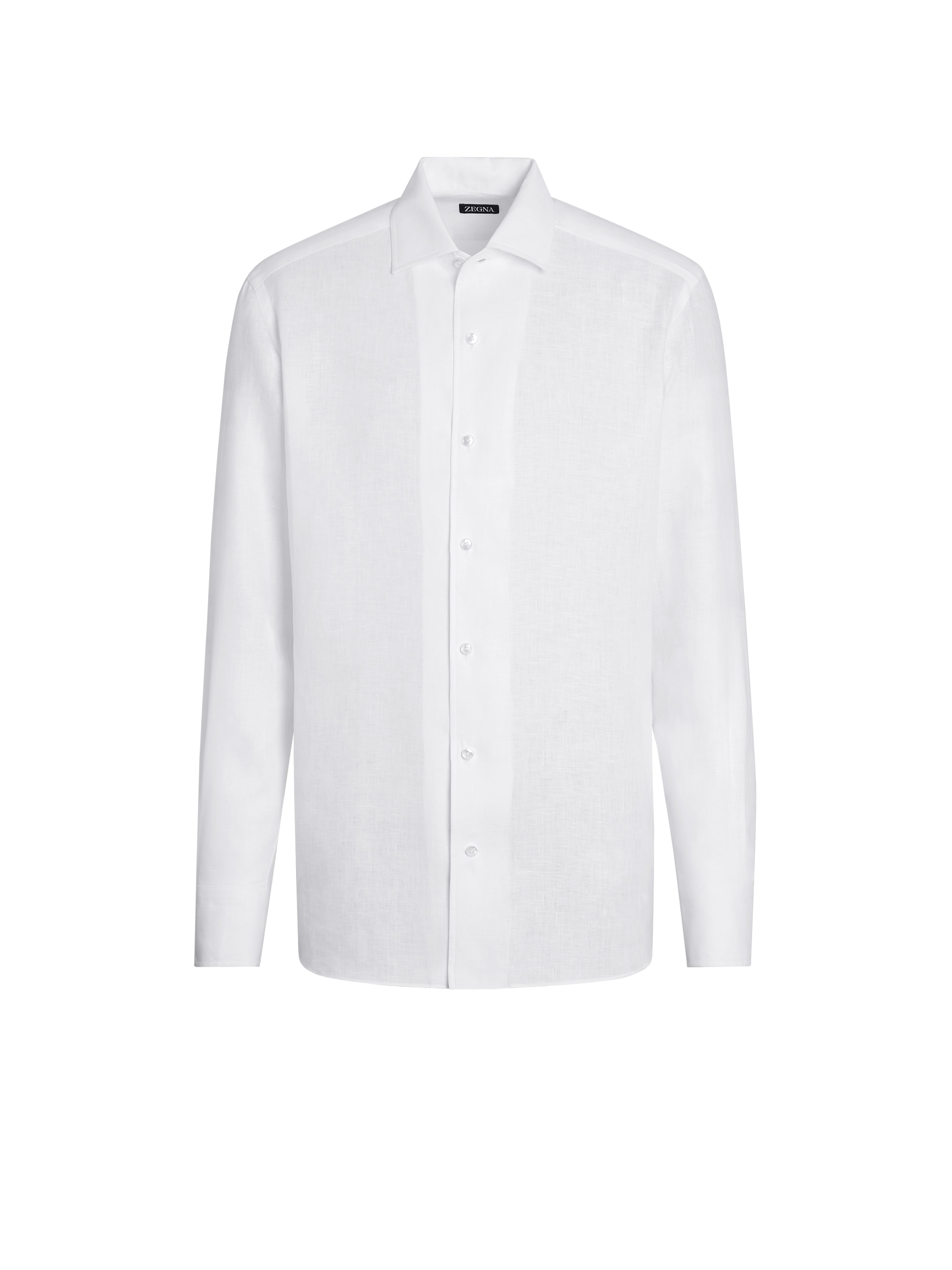 Shop Zegna Chemise Manches Longues En Lin Pur Blanc In White