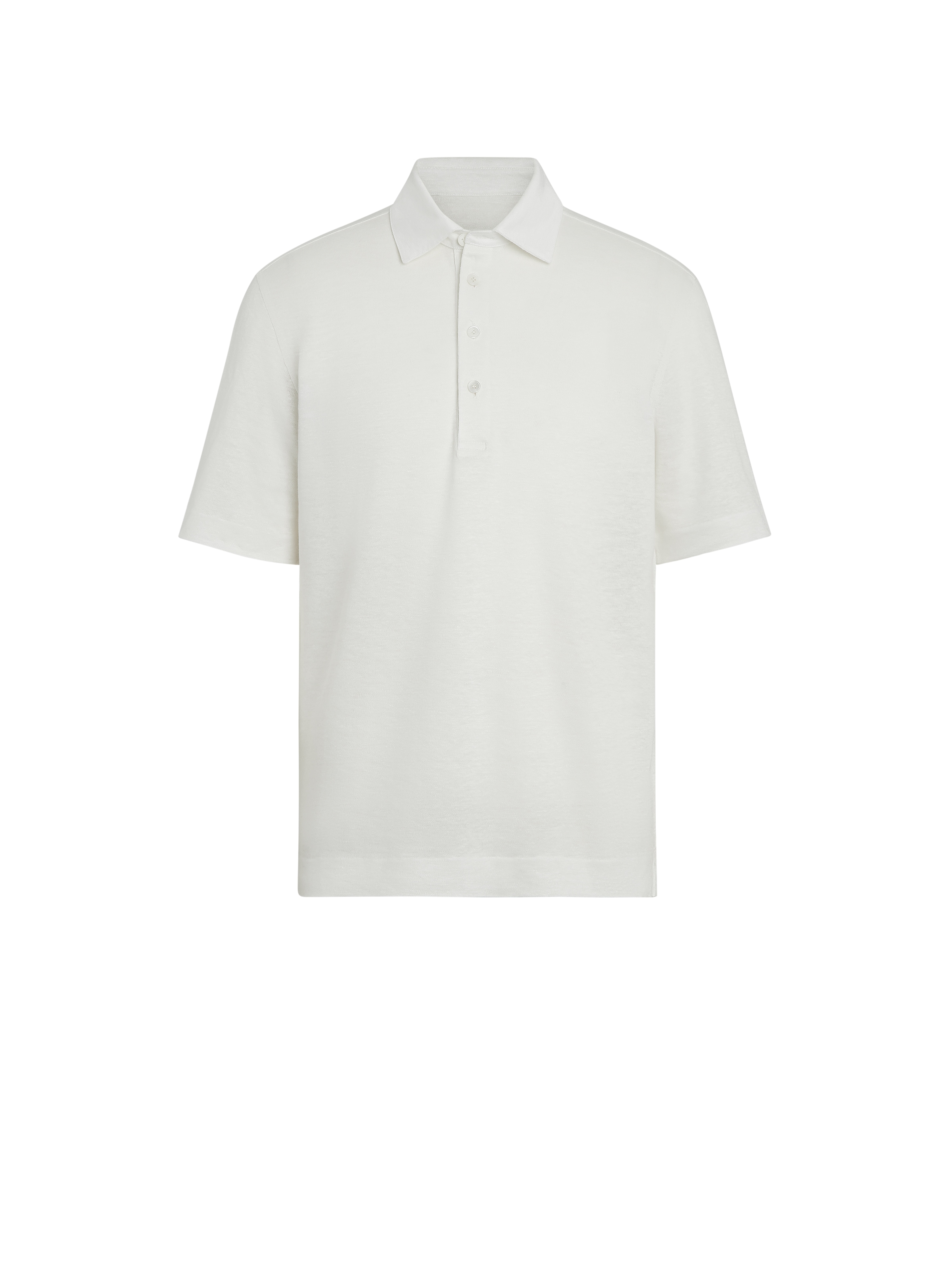 Zegna Polo En Lin Blanc In White