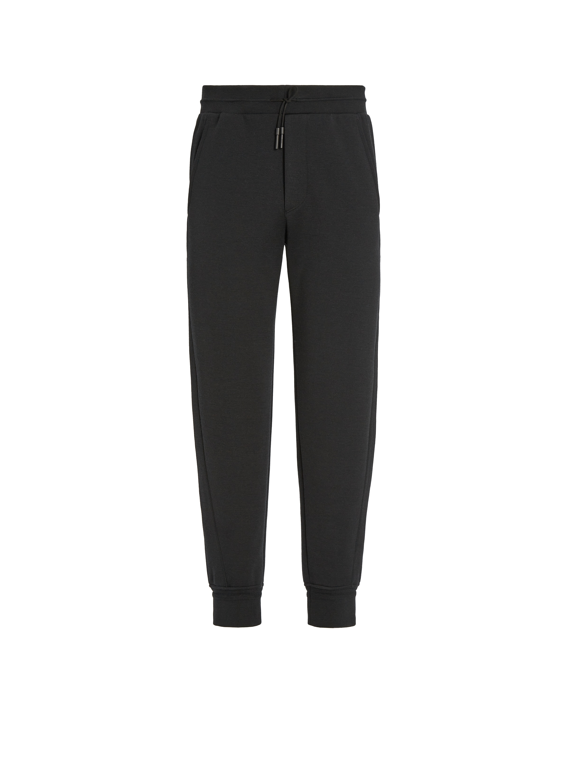 ZEGNA BLACK HIGH PERFORMANCE WOOL BLEND JOGGERS