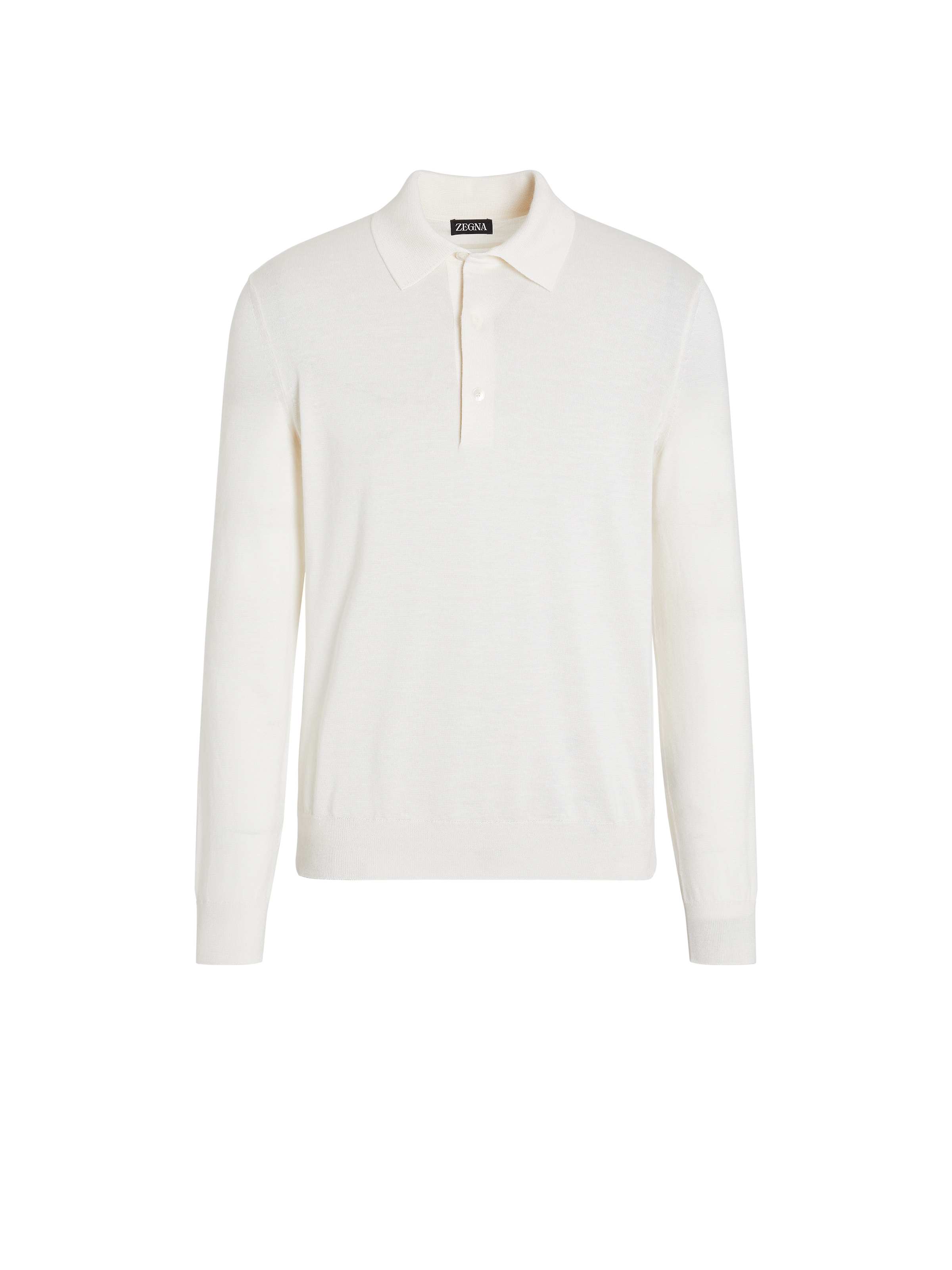Zegna White Silk Cashmere And Linen Polo Shirt
