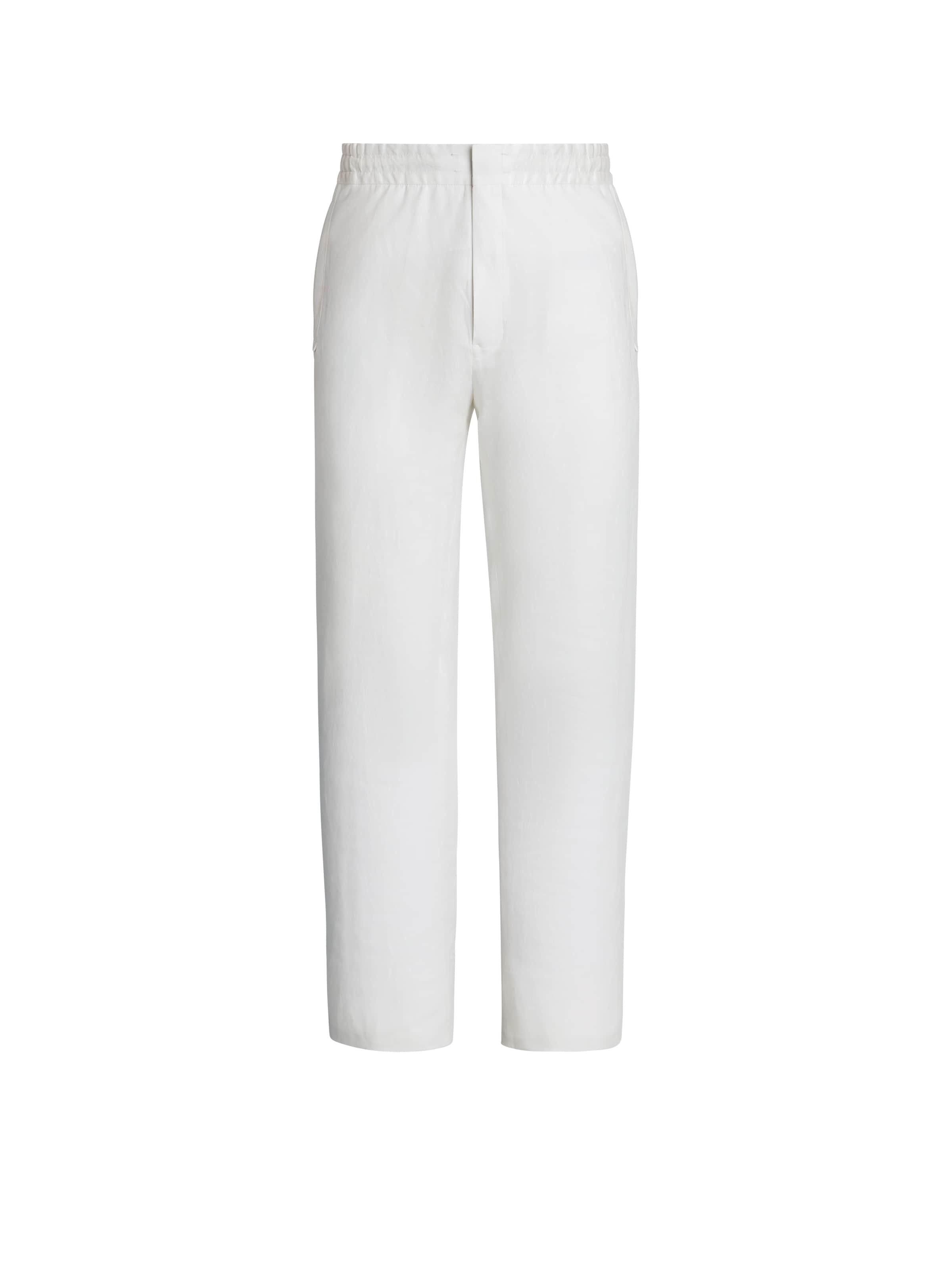 Zegna Pantalon De Jogging En Lin Blanc In White