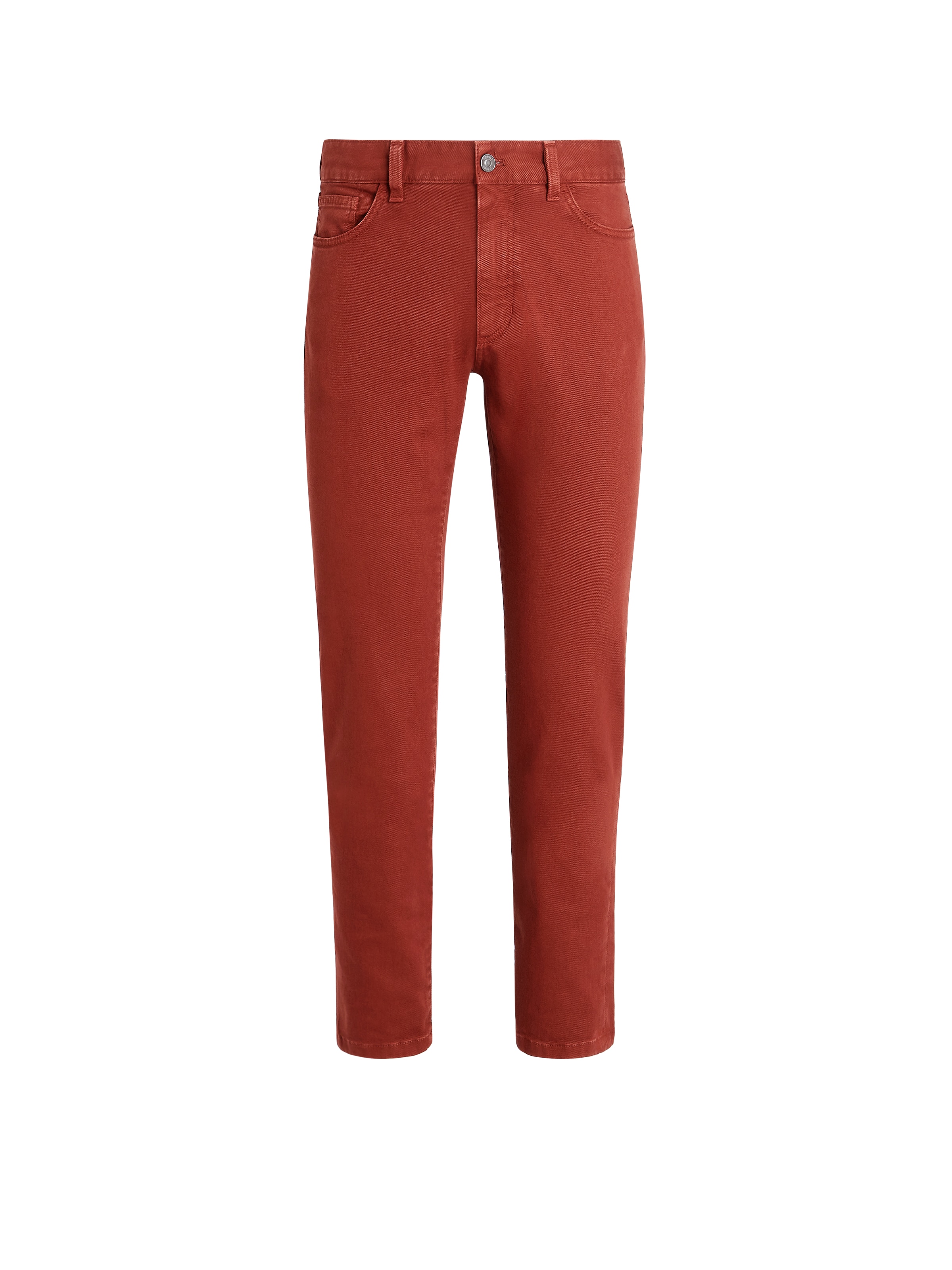 Zegna Dark Red Stretch Cotton Roccia Pants