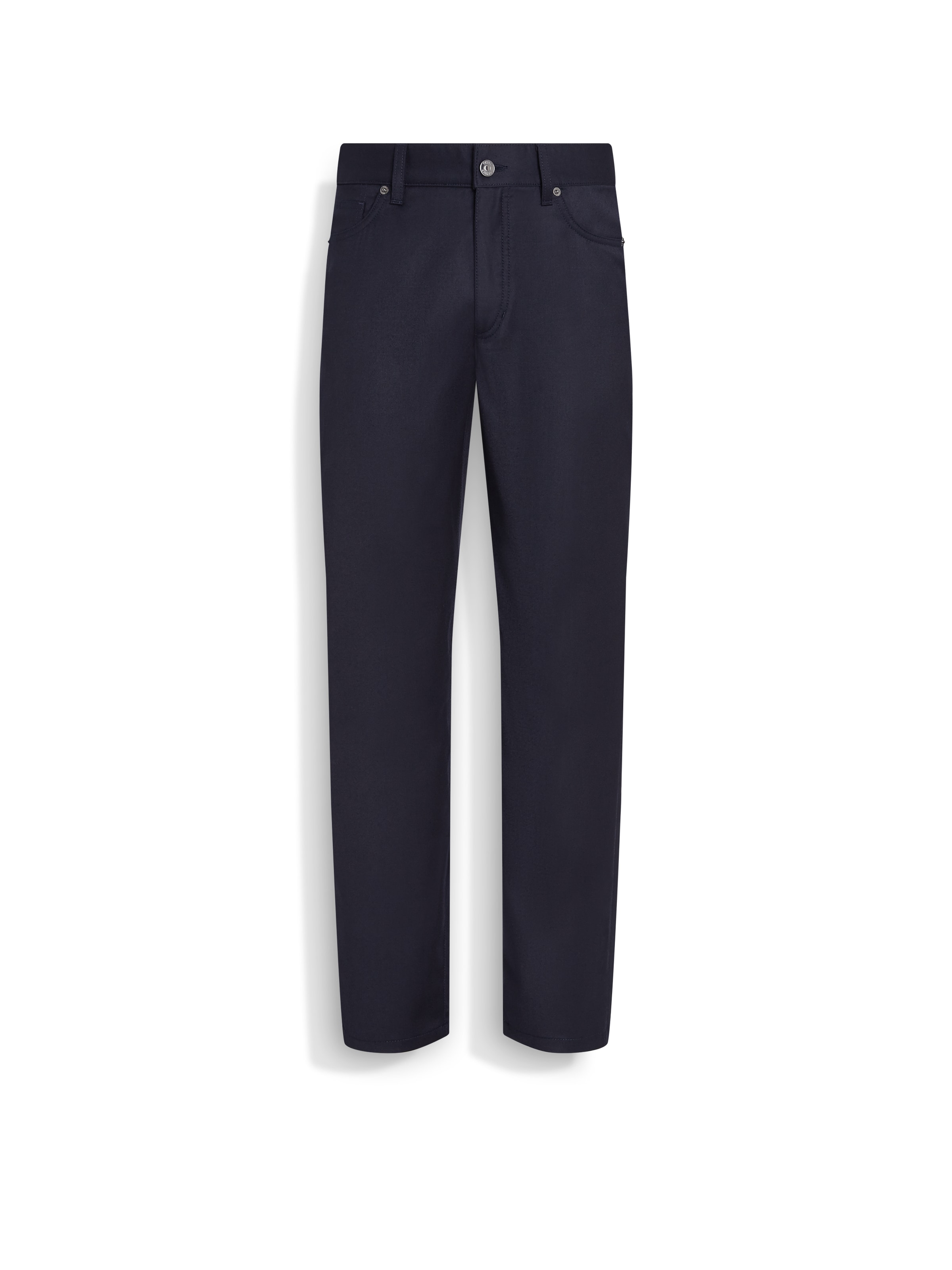 Zegna Trouseralon Roccia En Laine Bleu Foncé Délavé