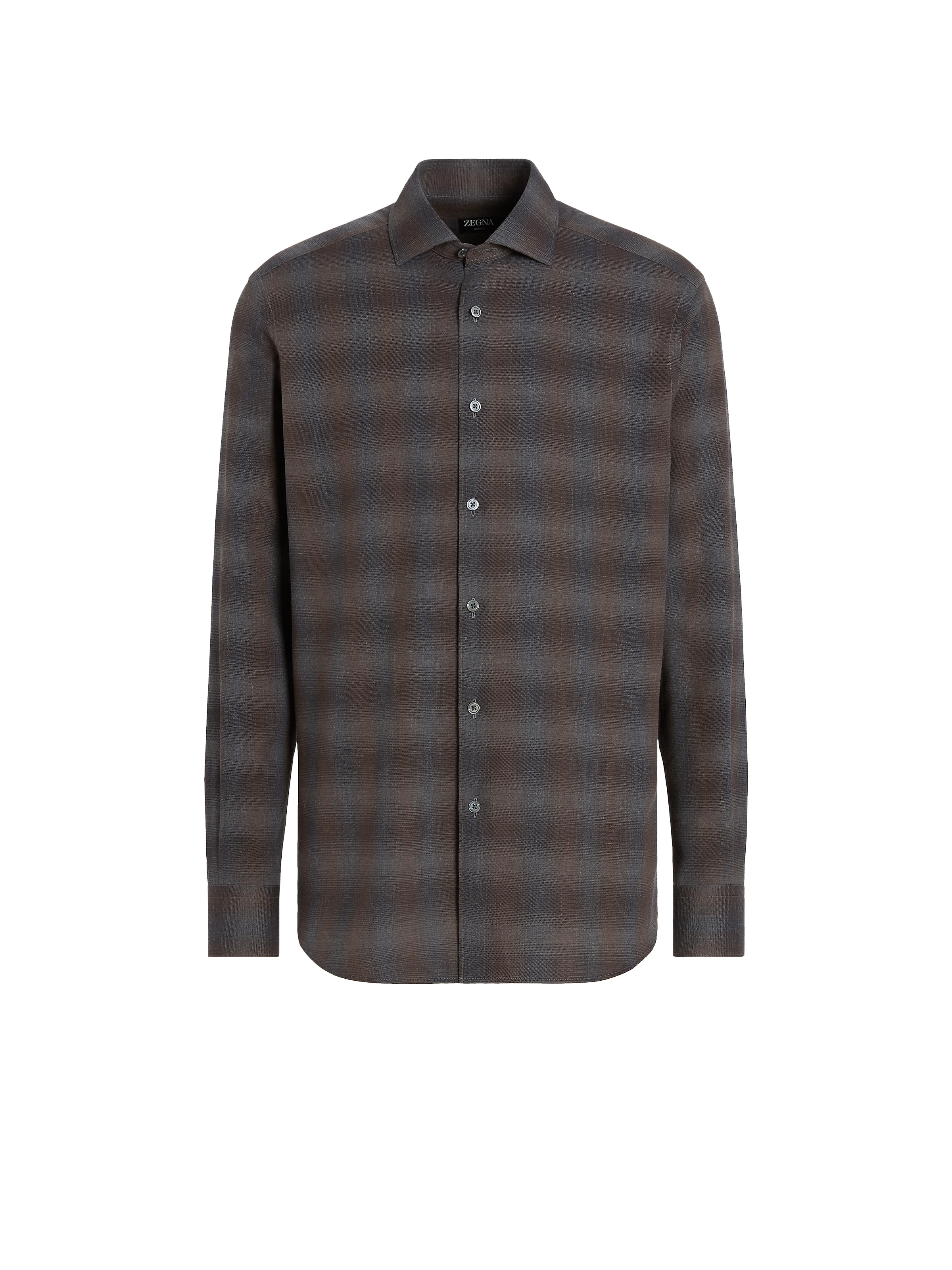 Zegna Cashco Regular Fit Button Down Shirt In Foliage/dark Grey